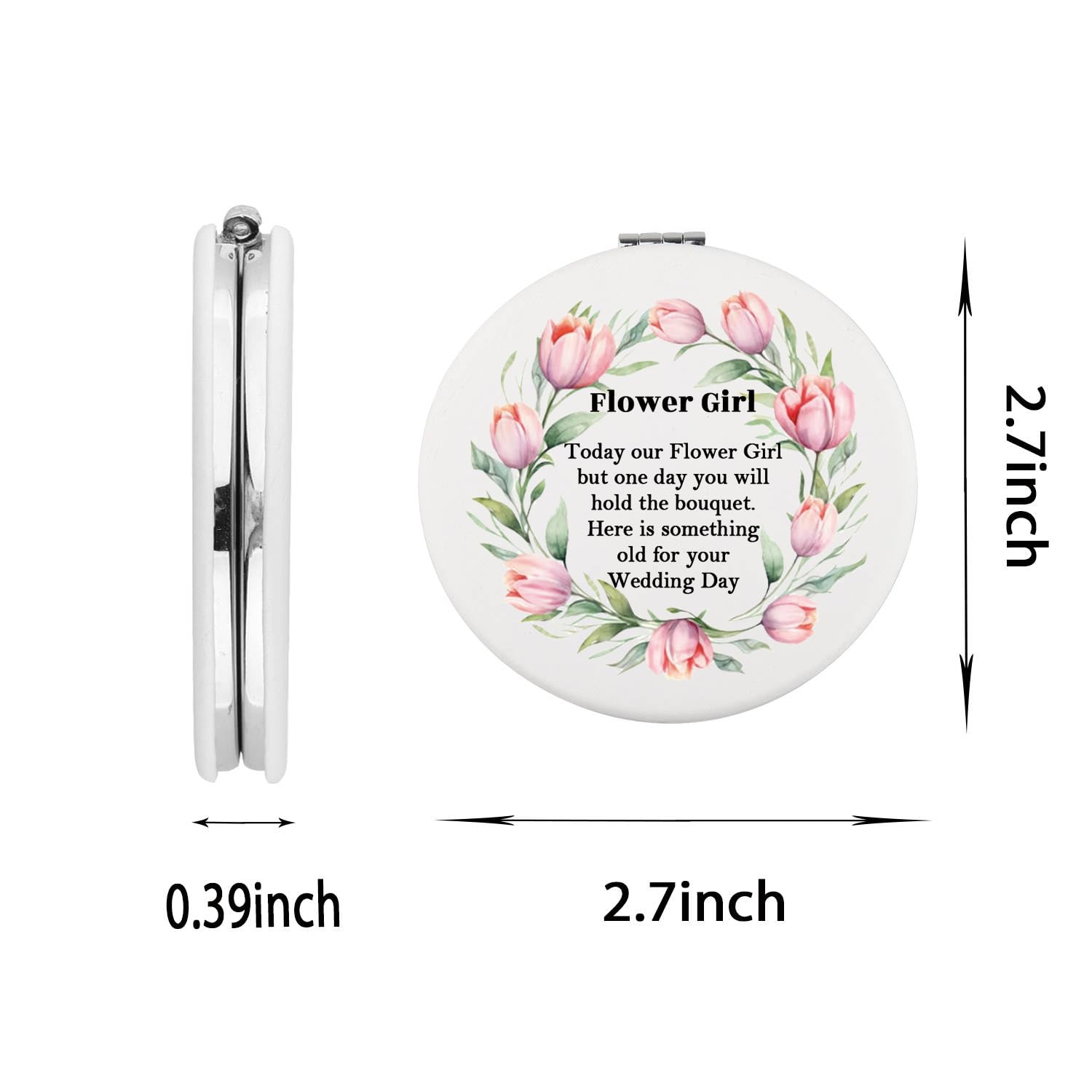 Wusuaned Flowers Girl Makeup Mirror Proposal Gifts Wedding Party Gifts Bridesmaid Mirror Mother Of The Bride Gift (Flower Girl M