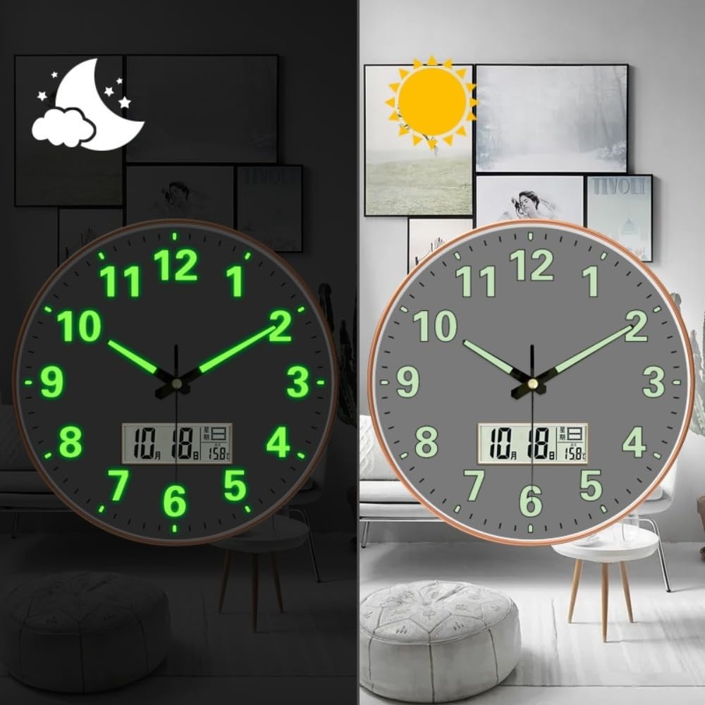 Star Work Non Ticking Silent Quartz Radium Glow Wall Clock For Living Room Bedroom Office | Mute And Quiet Clocks| Home Decorati