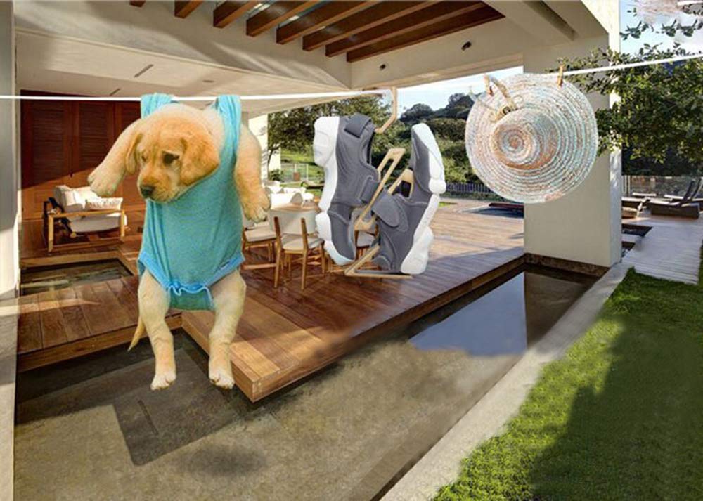 Clothesline Clothes Drying Rope Portable Travel Clothesline Adjustable for Indoor Outdoor Laundry Clothesline  Perfect Windproof Clothes Line  Hanger for Camping Travel & Home Use