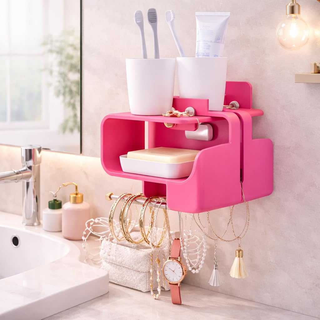 Jialto Cosmetic Organizer Box With Drawers Makeup Storage Organizer For Women, Girls - Skincare, Lipstick, Brushes, Jewelry, Van