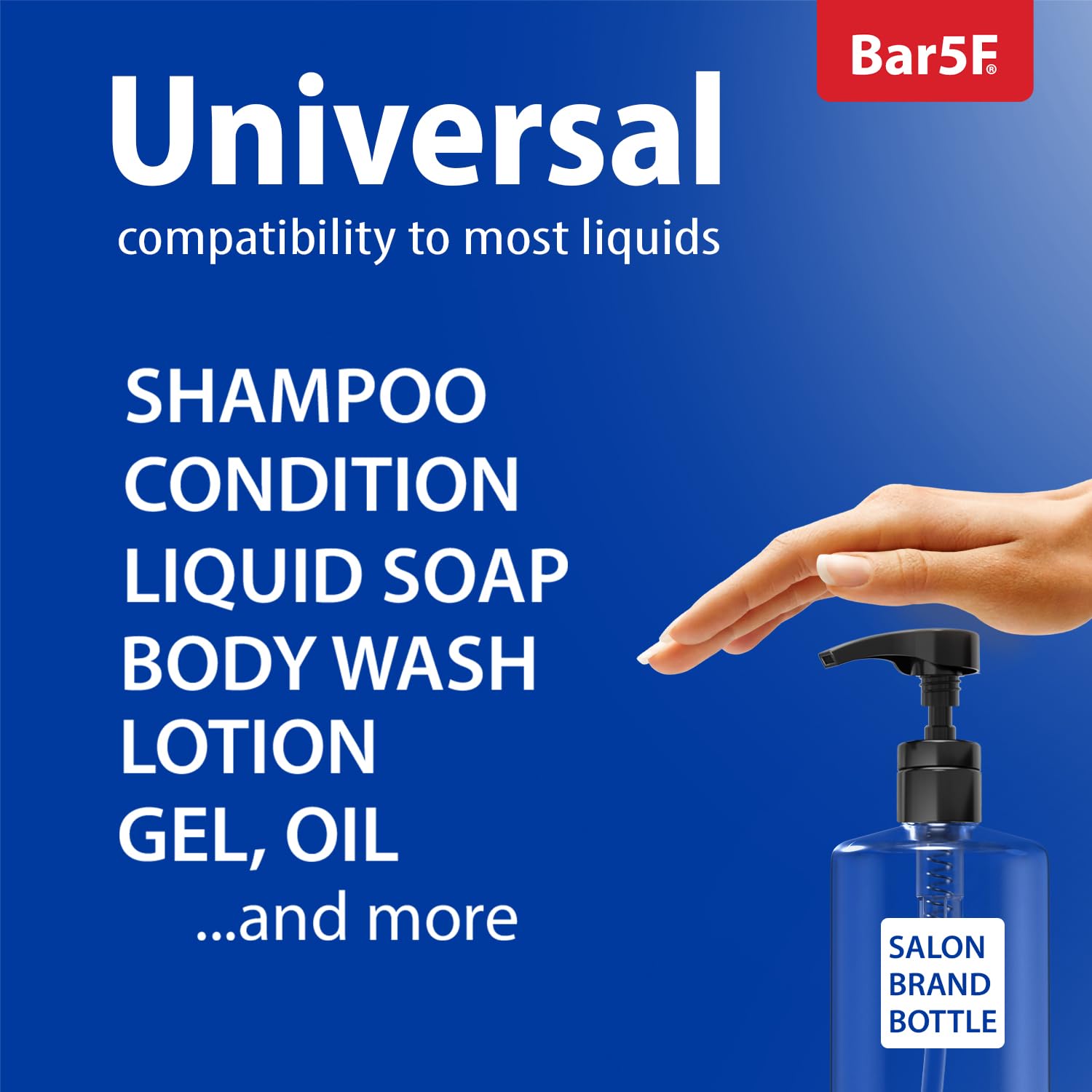Bar5F Pumps For Shampoo And Conditioner Bottles For 33.8 Oz (1-Liter) For Salon Brands 2-Pack