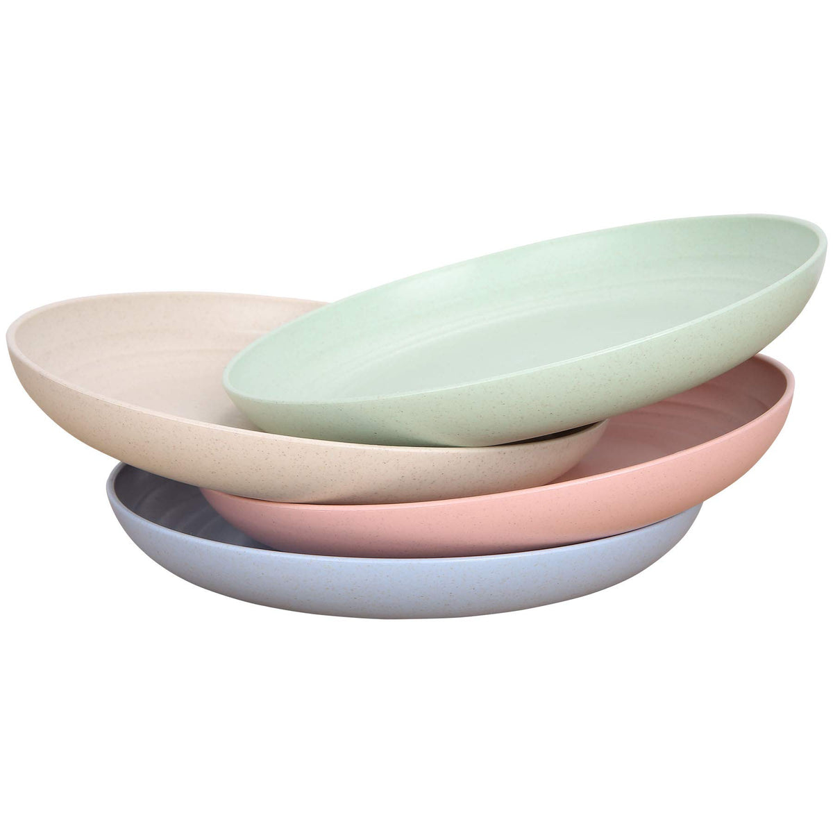 Luckyzone 8.8 Inches Unbreakable Wheat Straw Plates - Reusable Plate Set - Dishwasher & Microwave Safe - Perfect For Dinner Dish