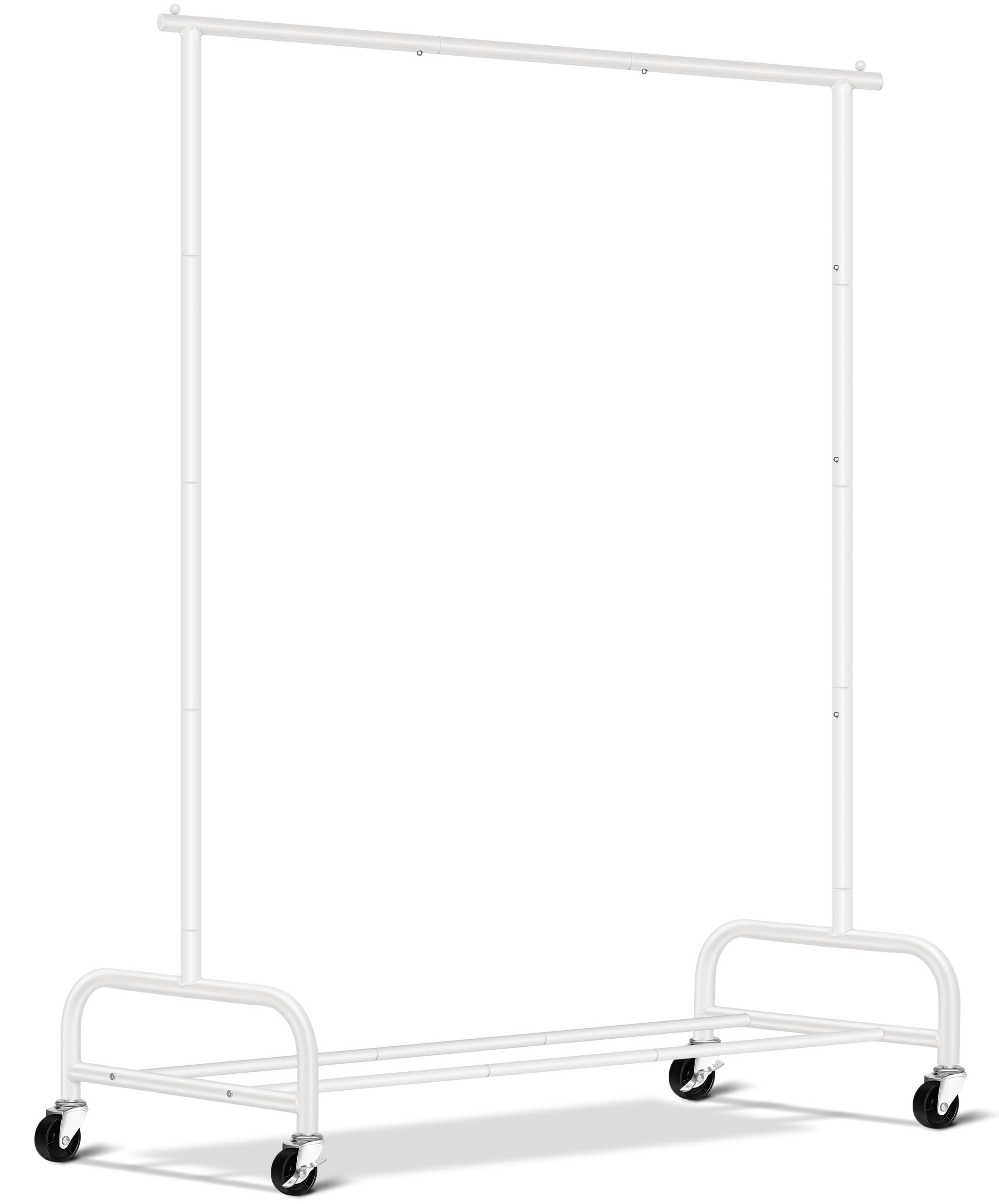 Sleeping Lamb Heavy Duty Clothes Racks For Hanging Clothing Rack, 43'' Wide Rolling Garment Rack Metal Wardrobe Rack With Wheels