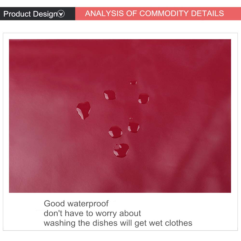 PU Kitchen Oil and Waterproof Aprons for Women with Pocket for Cooking Washing Blue