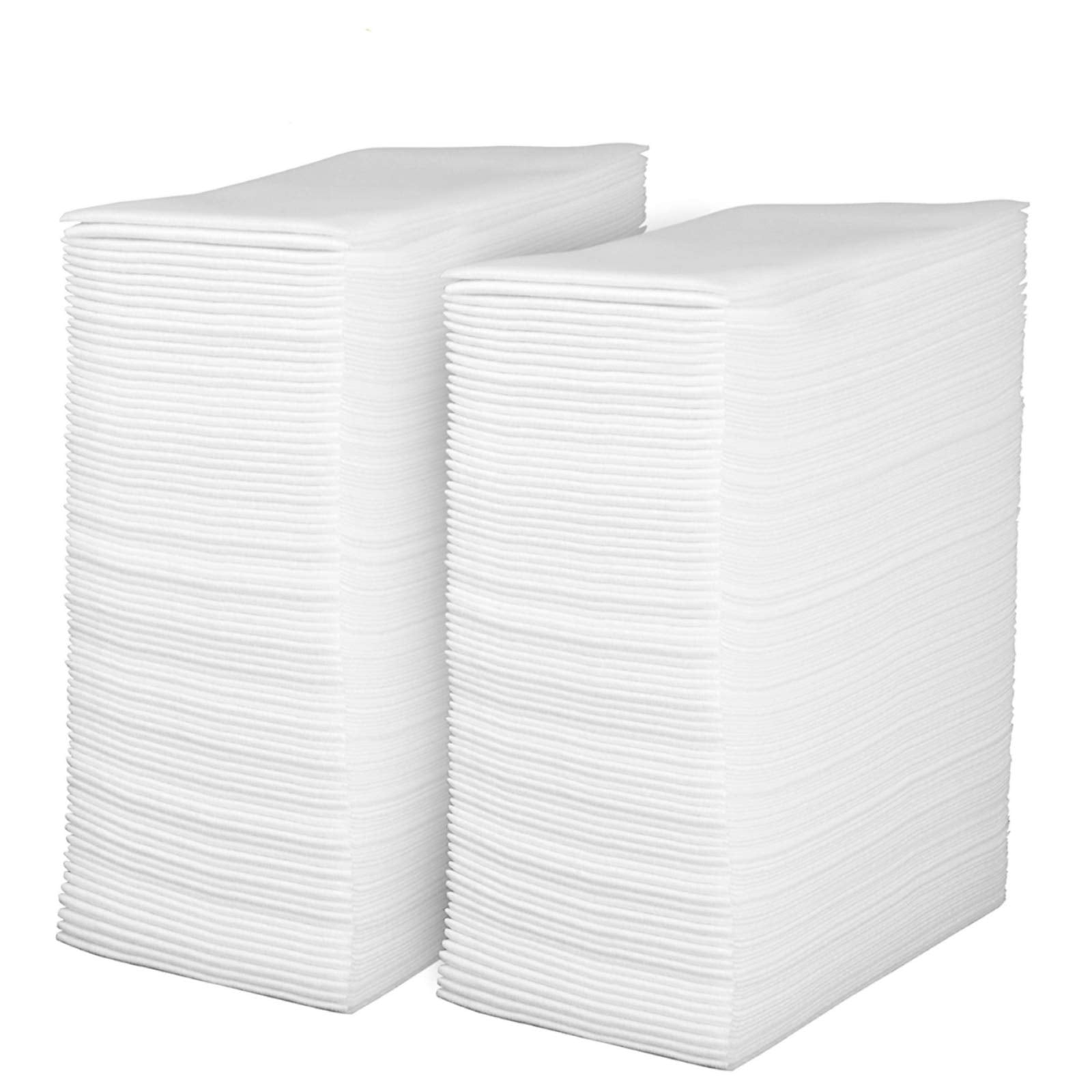 Linen Feel Disposable Guest Towels - Cloth Like White Paper Hand Napkins 200 Pack - Highly Absorbent, Soft Fancy Guest Hand Towe