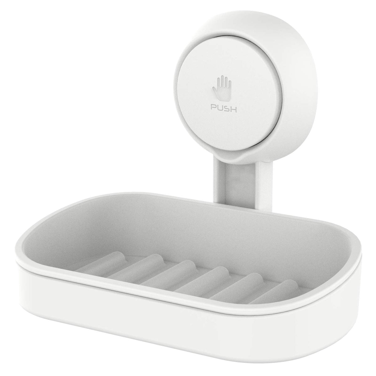 Leverloc Soap Dish Holder For Shower Suction Cup Wall Mounted Self Draining No-Drilling Removable Bar Soap Sponge Holder For Bat