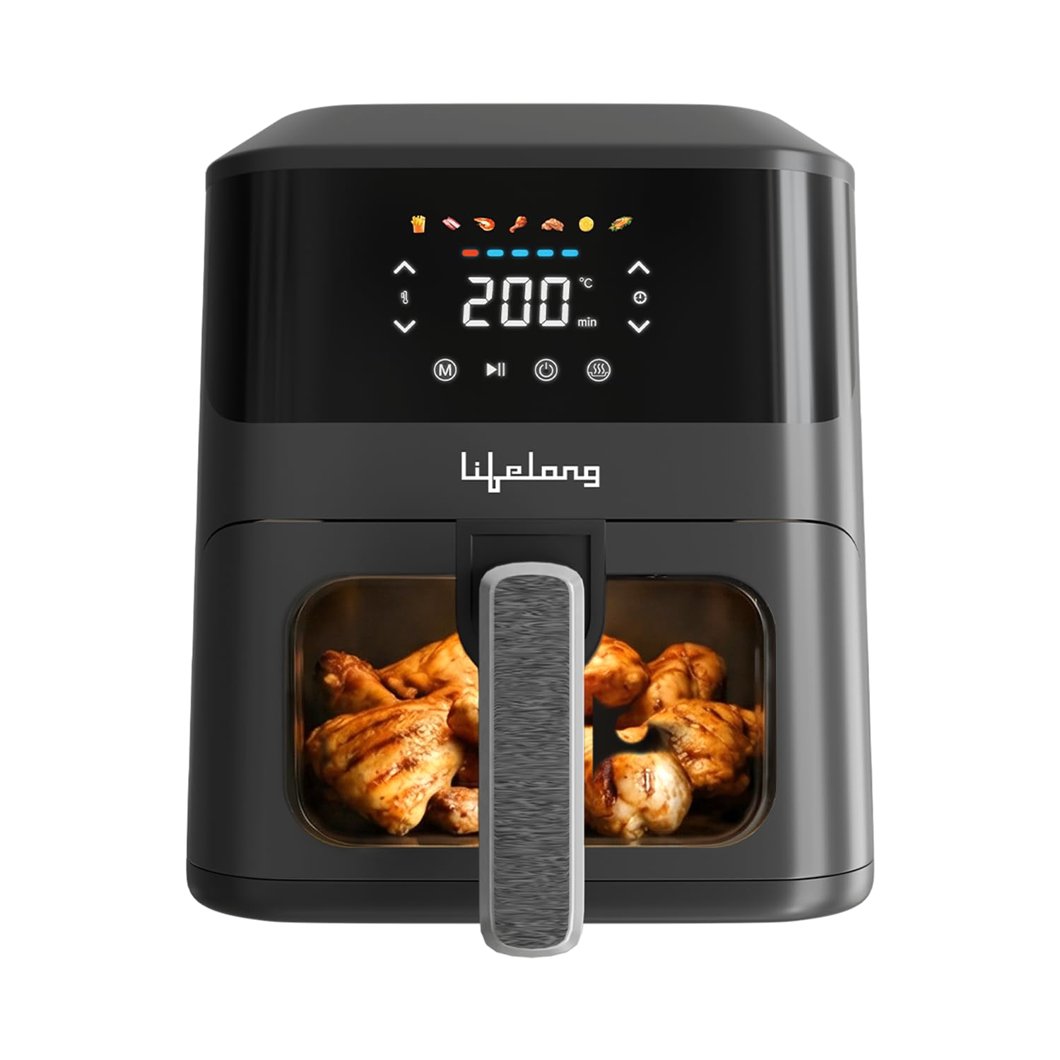 Lifelong 4.2L Air Fryer For Healthy Cooking | 1350W | 7 Presets With Defrost | Low Oil Cooking With 360 Rapid Air Technology | L