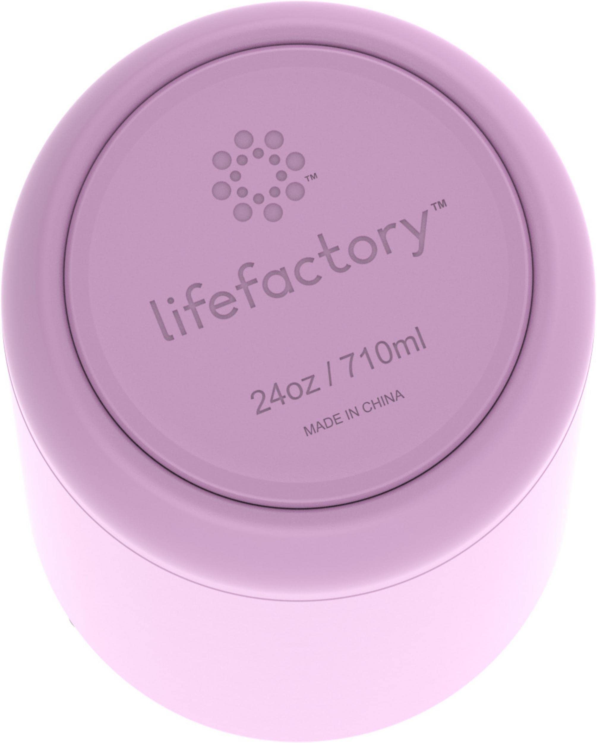 Lifefactory Stainless Steel Vacuum Insulated Sports Bottle With Straw Cap, 24 Ounce, Pink