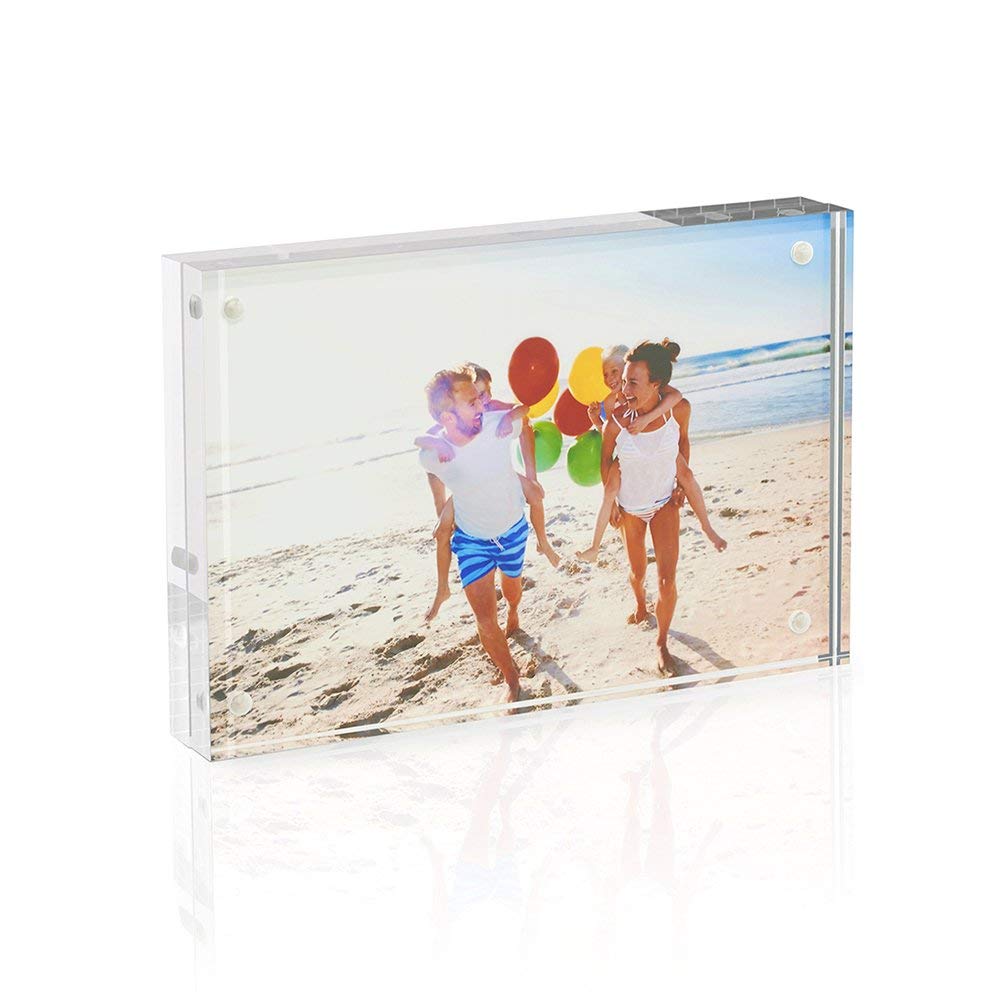 TWING 5x7 Acrylic Frame for Pictures, Clear Double Sided Acrylic Picture Frame with Microfiber Cloth, Picture Frame 5x7, 12 + 12