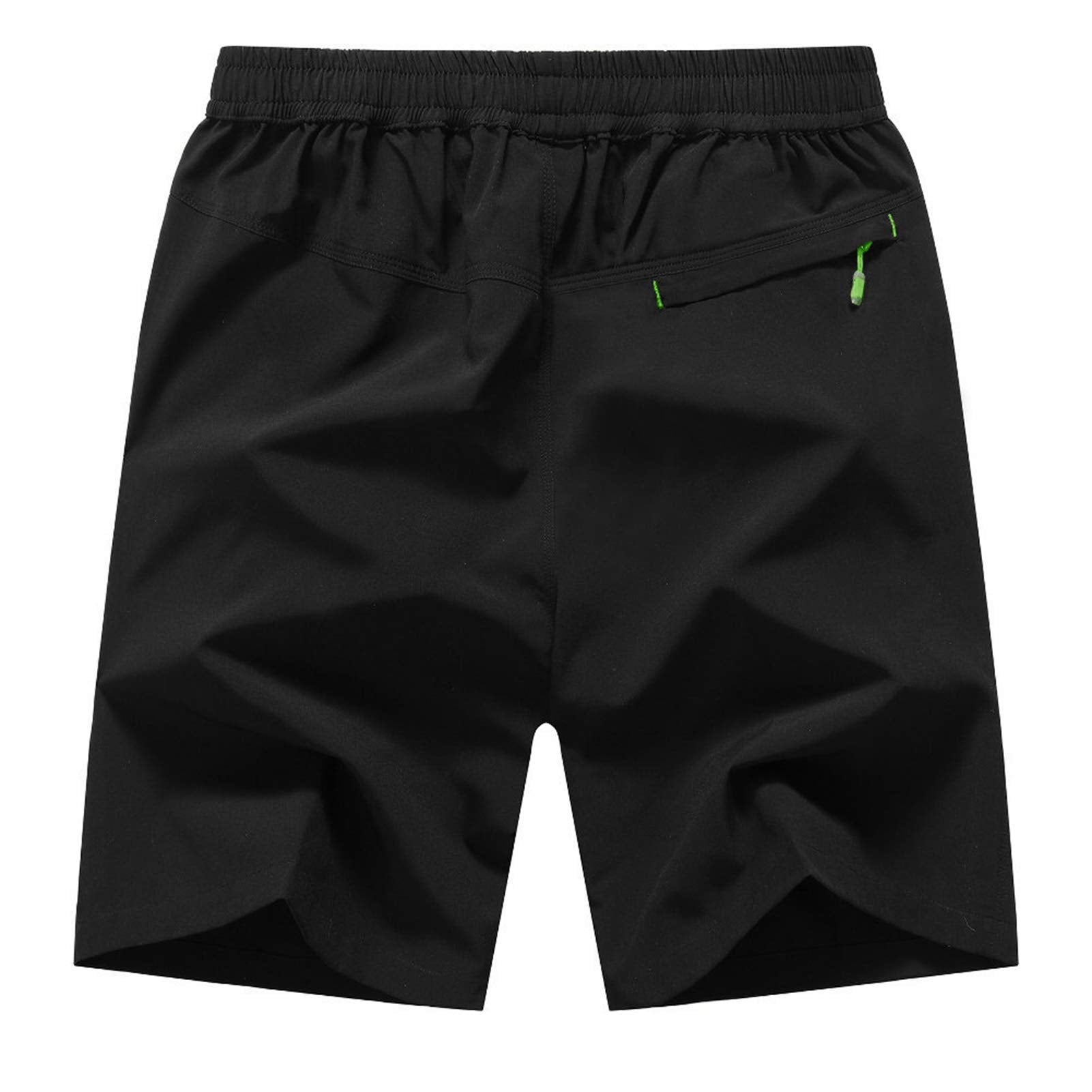 Rdruko Mens Outdoor Sports Hiking Shorts Lightwight Dry Fit Active Running Shorts With Pocket(Black Green, Us L)