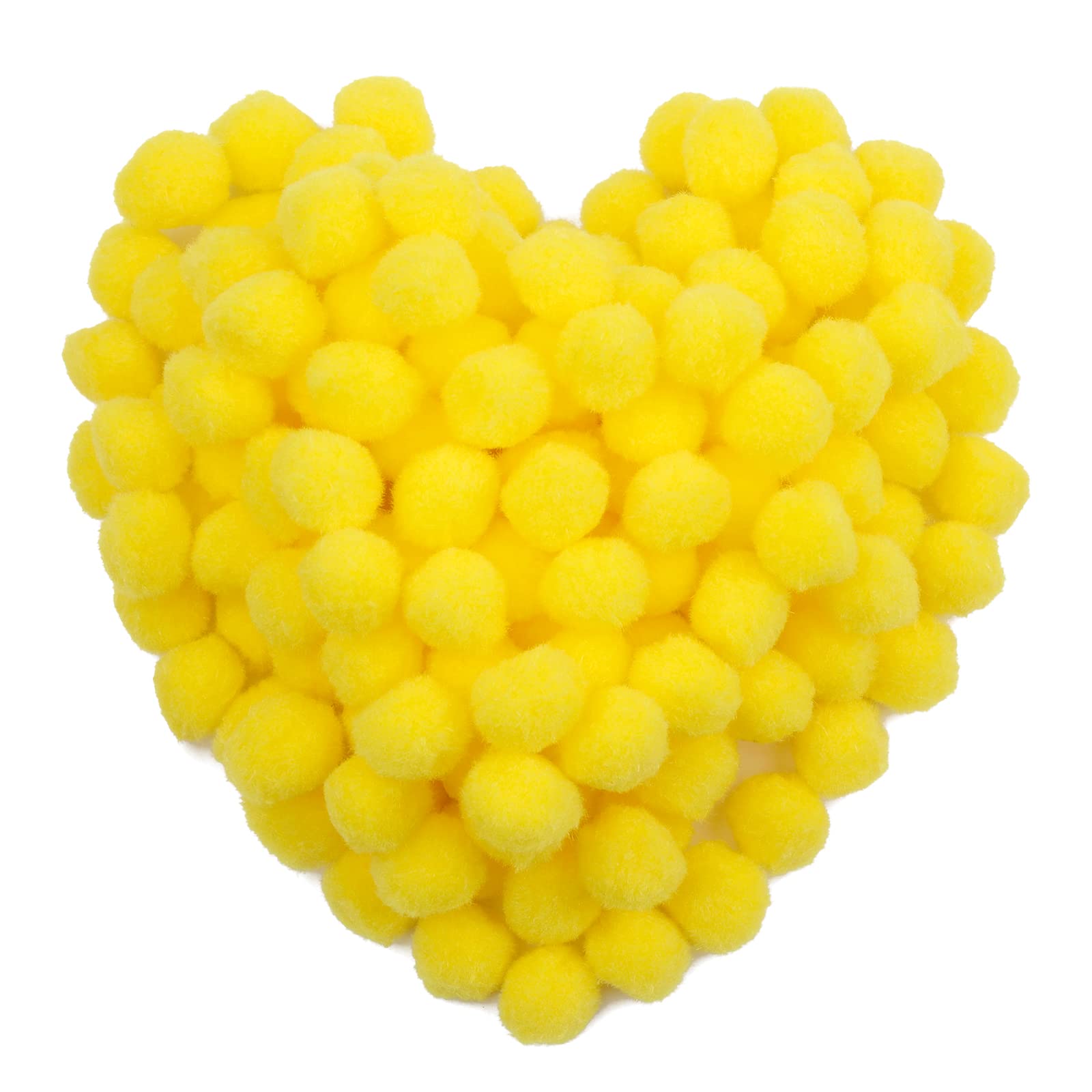150 Pieces Pom Poms, 1 Inch Yellow Craft Pom Poms, Christmas Fuzzy Pompom Puff Balls, Small Pom Pom Balls For Diy Arts, Crafts P
