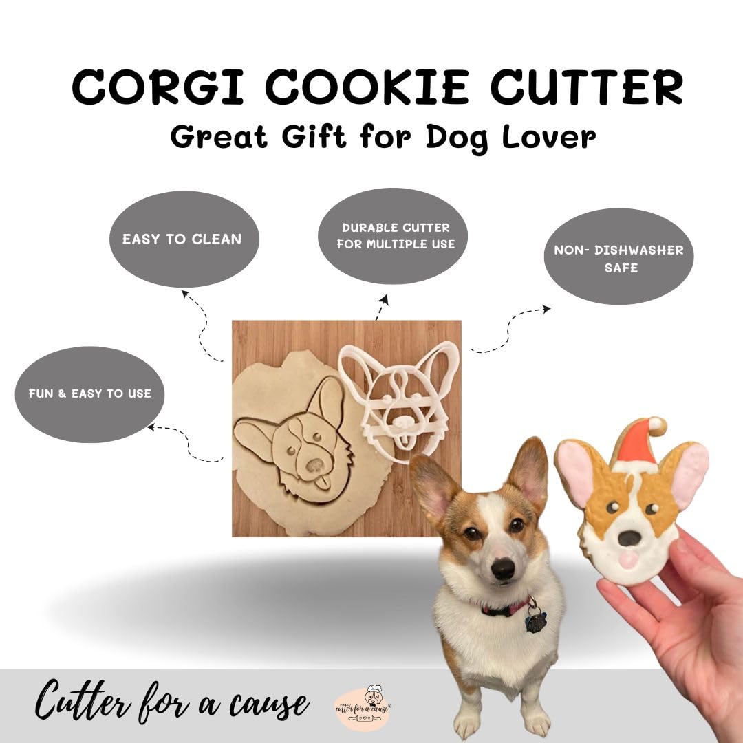 Corgi Cookie Cutter And Dog Treat Cutter - Face - 3 Inch
