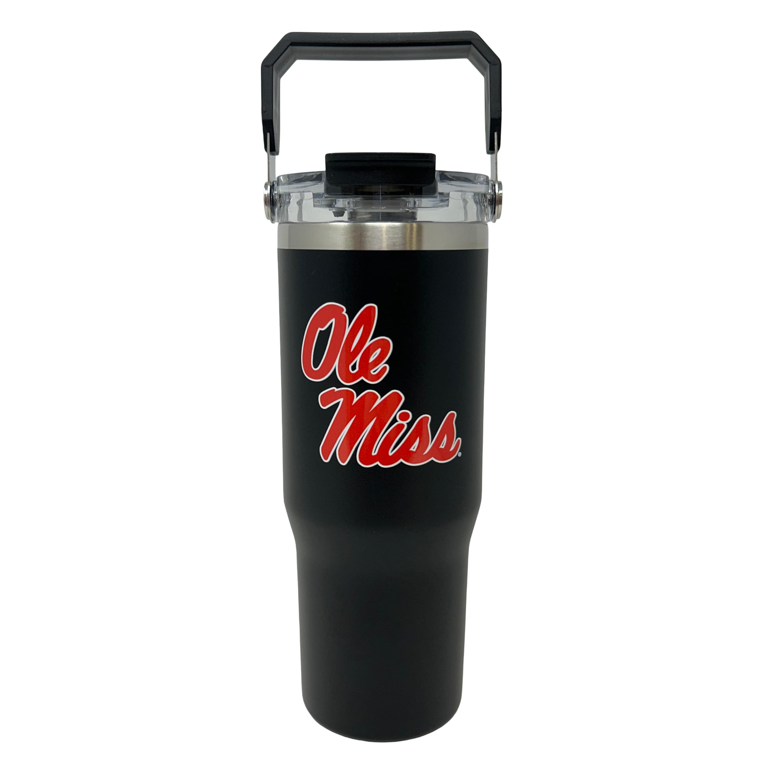 Decorvo 32 oz Collegiate Stainless Steel Tumbler  Double Walled Insulated Water Bottle with Top Handle (Mississippi)