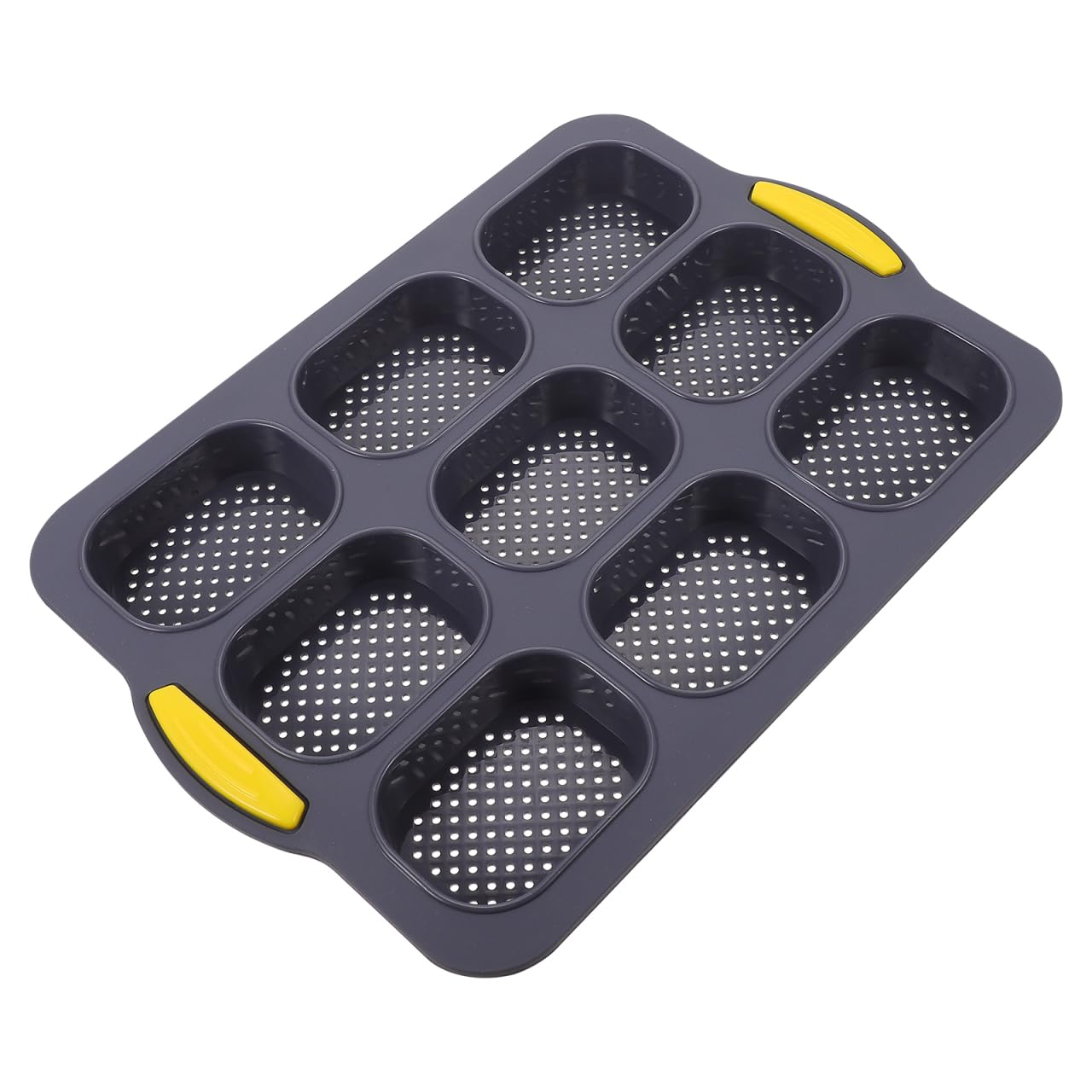 HOLIDYOYO Ciabatta Bread Pan Baking Tray Dividers Silicone Loaf Mold Nonstick Heat Resistant for French Bread and Cake Baking
