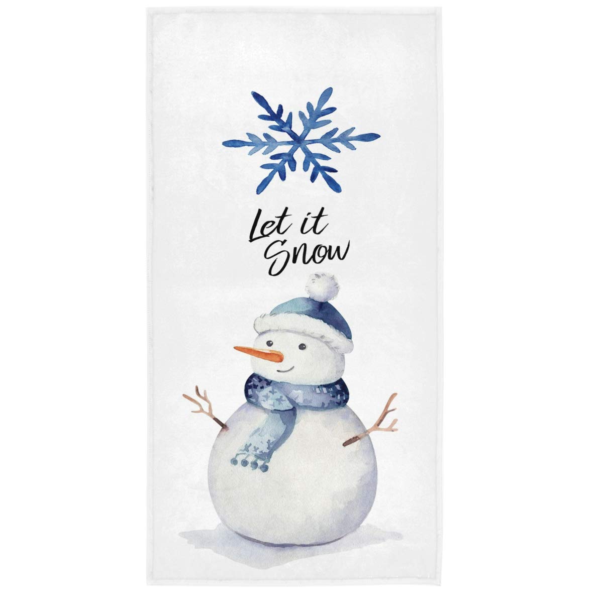 Vdsrup Christmas Snowman Hand Towels Ultra Soft Winter Holiday White Towels Kitchen Fingertip Towel Washcloths Highly Absorbent 
