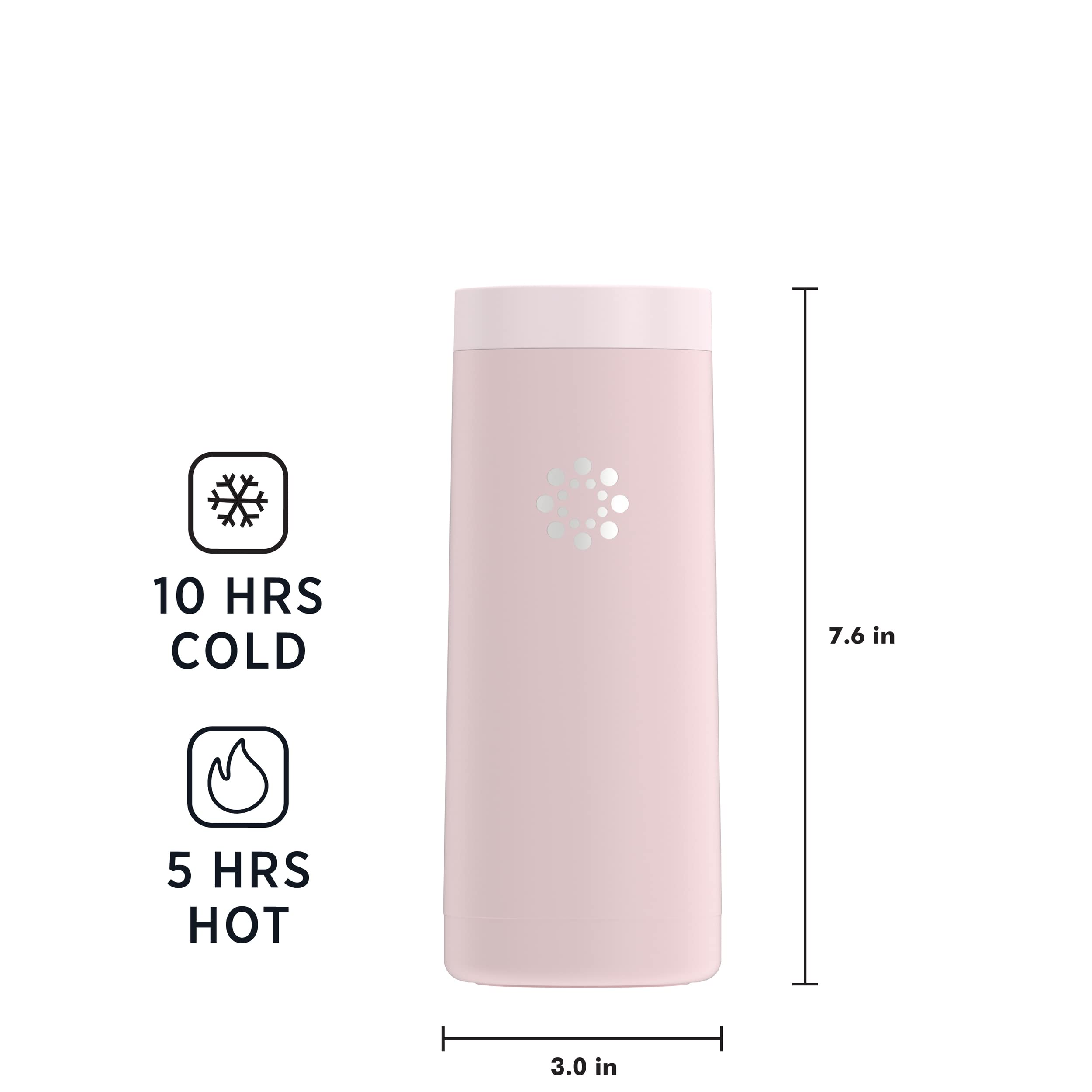 Lifefactory Stainless Steel Vacuum-Insulated Tumbler, 16 Ounce, Desert Rose