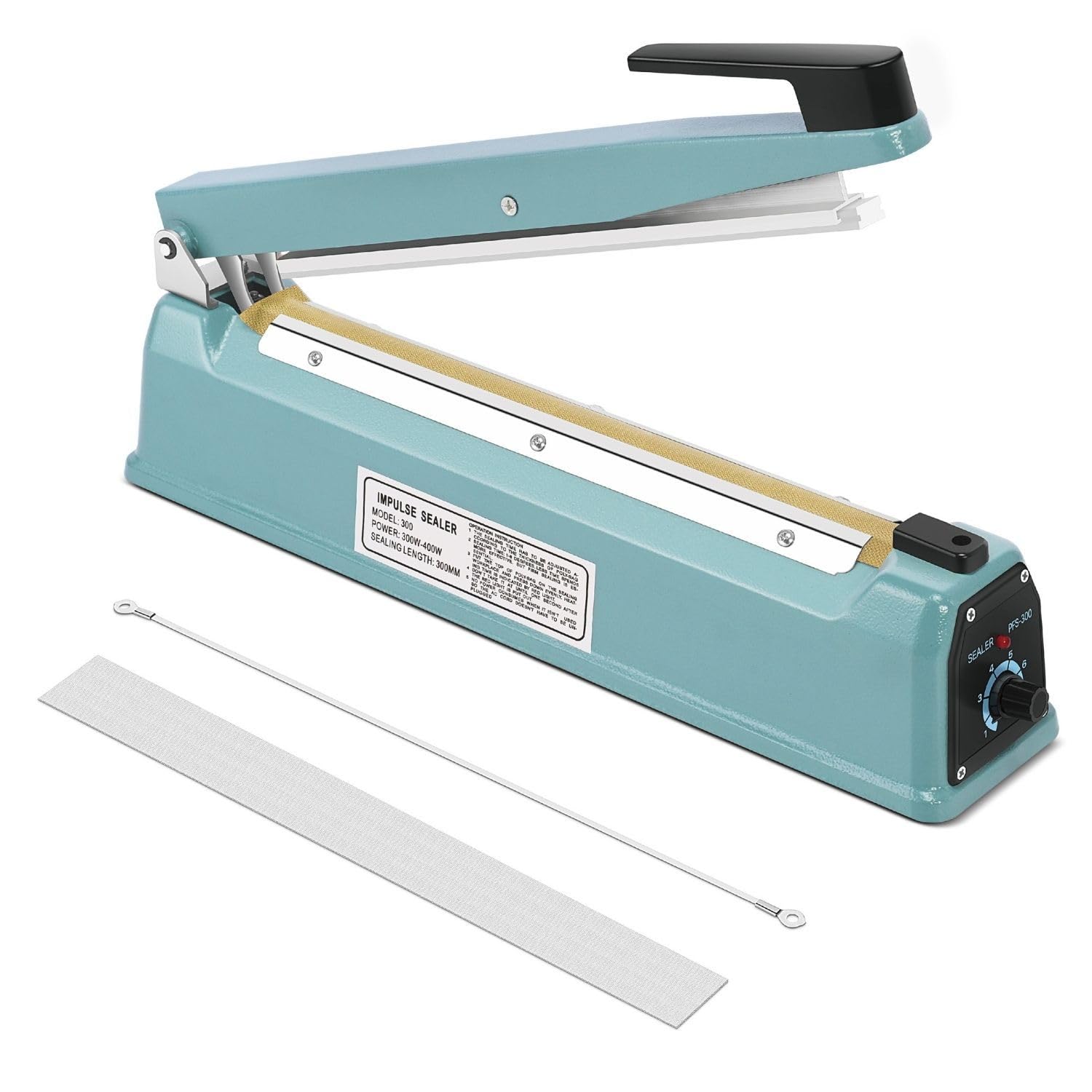 Flexzion Impulse Sealer 12 Inch (300mm) 400W Heat Sealer Machine with Adjustable Heating Mode, No Warm Up Needed, Portable Bag a