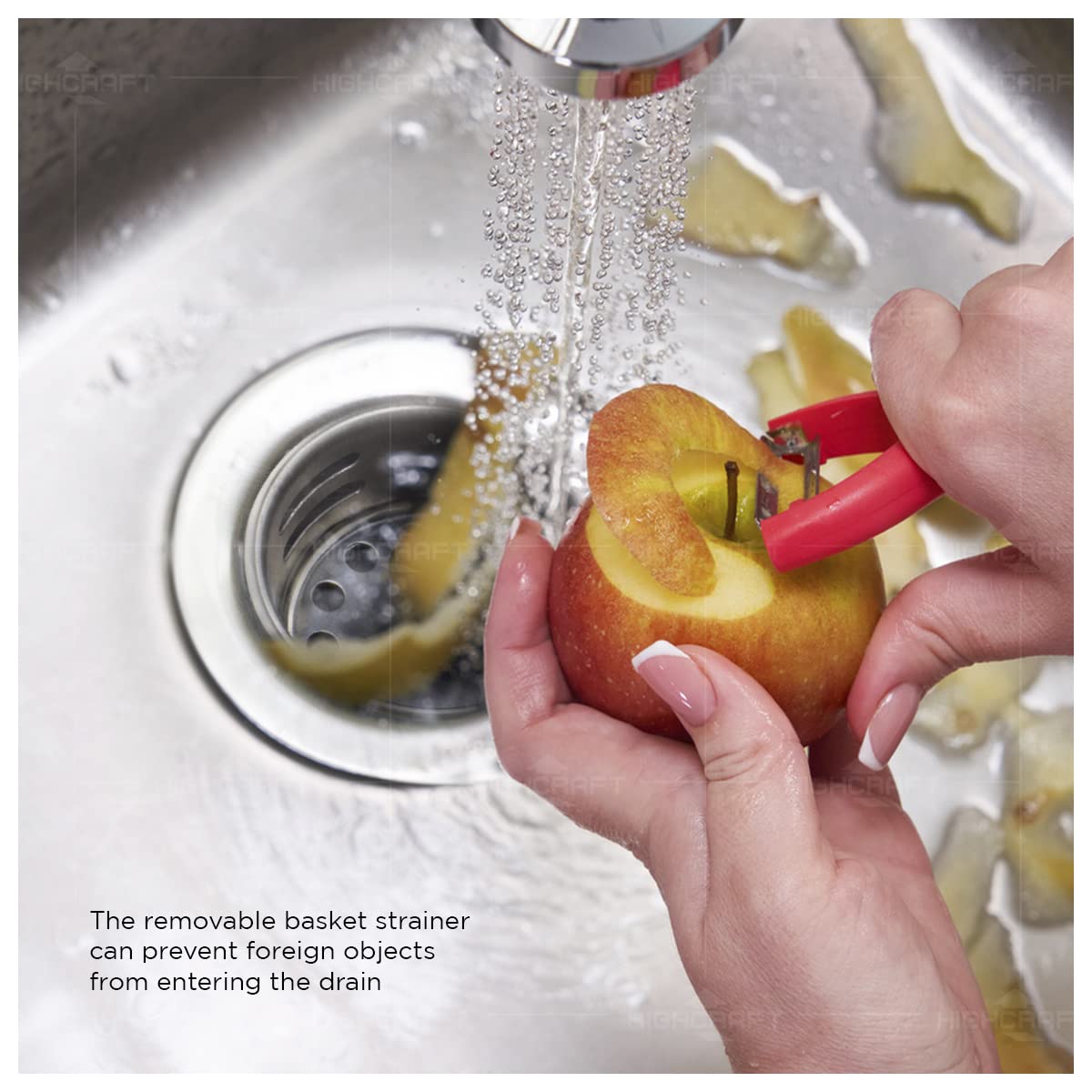 Highcraft 9773 Bar/Prep Sink 2 1/2 Junior Duo Stainless Steel Drain Assembly With Strainer Basket And Rubber Stopper