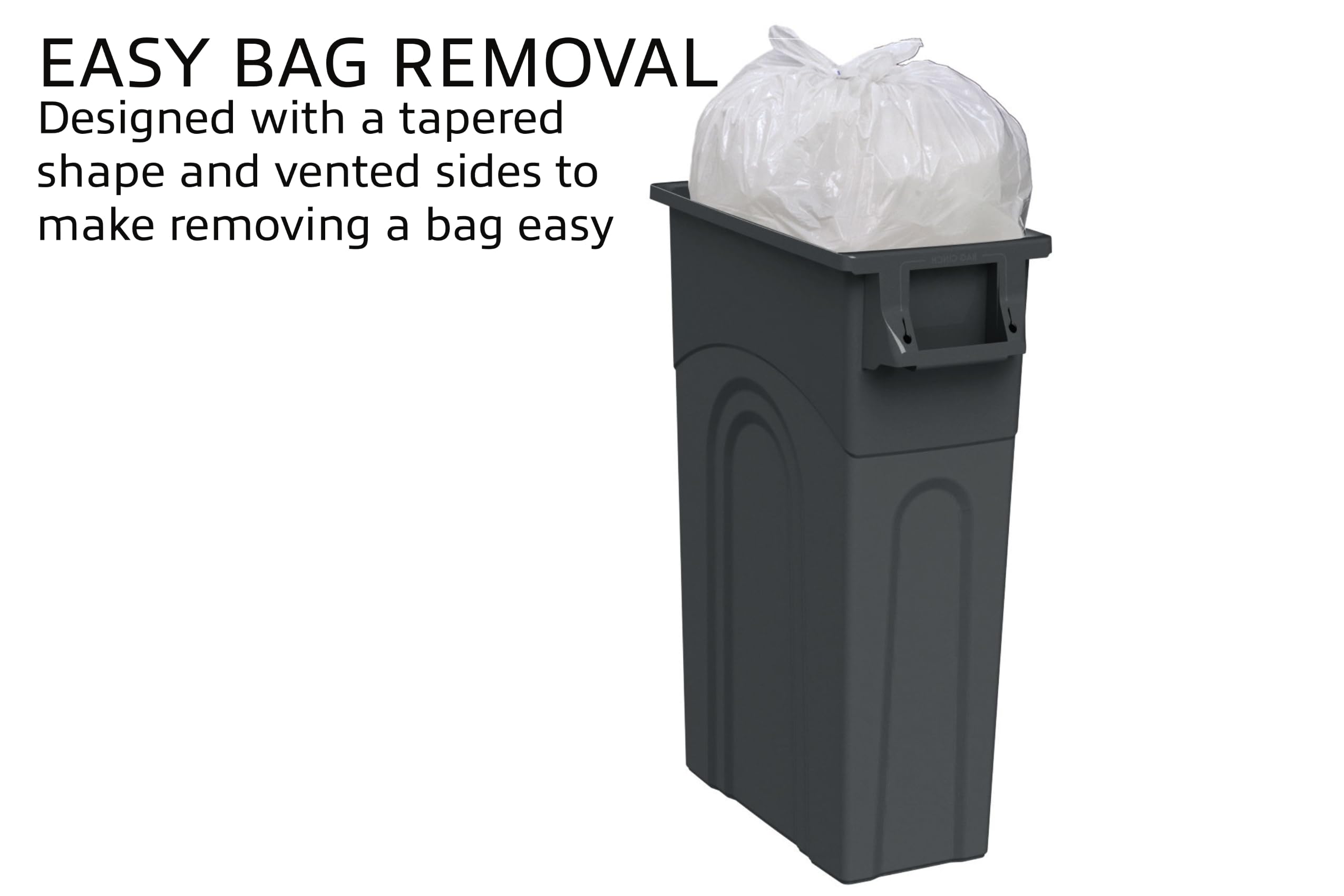 United Solutions Highboy Waste Container, 23 Gallon, 2-Pack, Space Saving Slim Profile And Easy Trash Bag Removal, Indoor Or Out