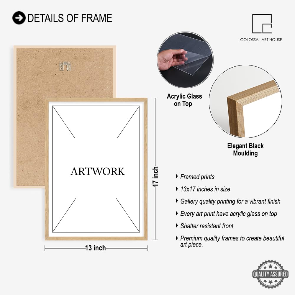 Colossal Art House Modern Art Framed Poster For Home & Office Wall Decoration - Portrait, Wall Display (Brown, 12X16 Inch Frame