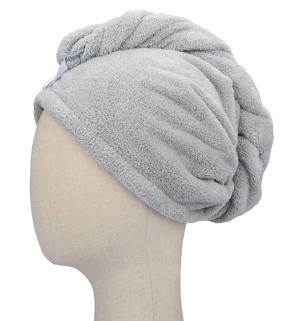 HOPESHINE Microfiber Hair Drying Towel Turban Twist for Long Hair Magic Instant Dry Hair Towel Wrap Fast Drying Absorbent Cap Gr