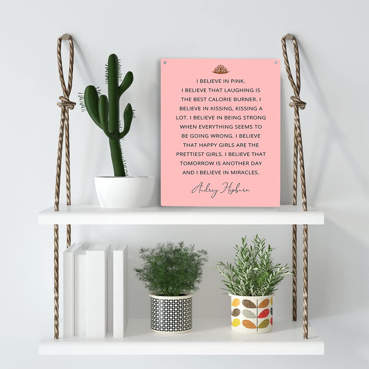 YCYD Inspirational I Believe In Pink Wall Art Wooden Hanging Sign Positive Self Care Sign Home Bedroom Wall Decor Women Gifts fo