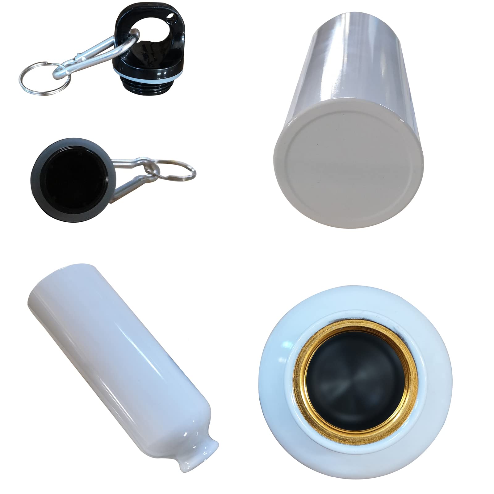 Intsupermai 30Pcs 600Ml Aluminum Water Bottles Blank Coated Sublimation White Sport Bottle With Safe Lock For Sublimation Printi