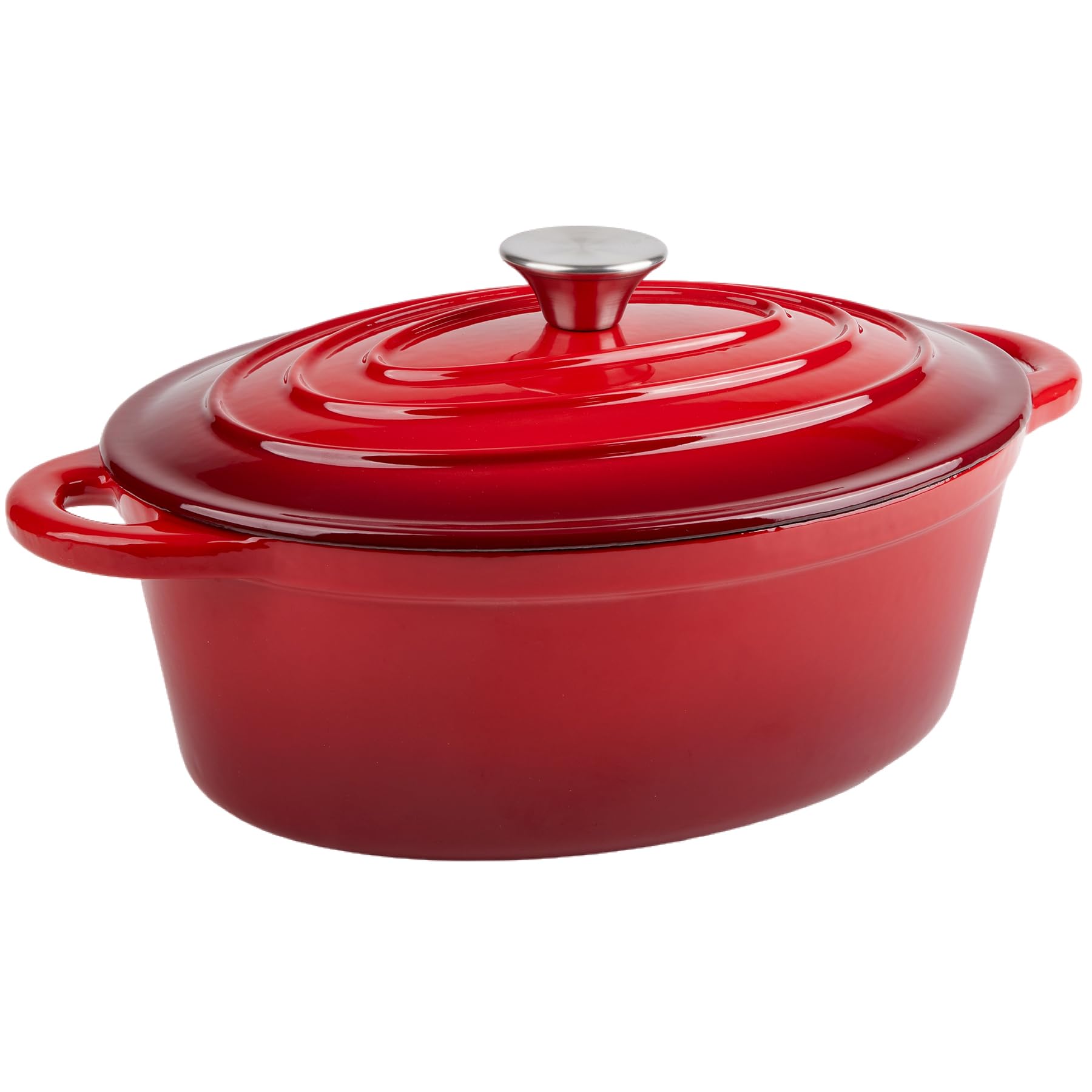 5.5 Quart Oval Enameled Cast Iron Dutch Oven Pot With Lid, Oven Safe Up To 550 F & Dishwasher Safe, Sturdy Dutch Oven Cookware