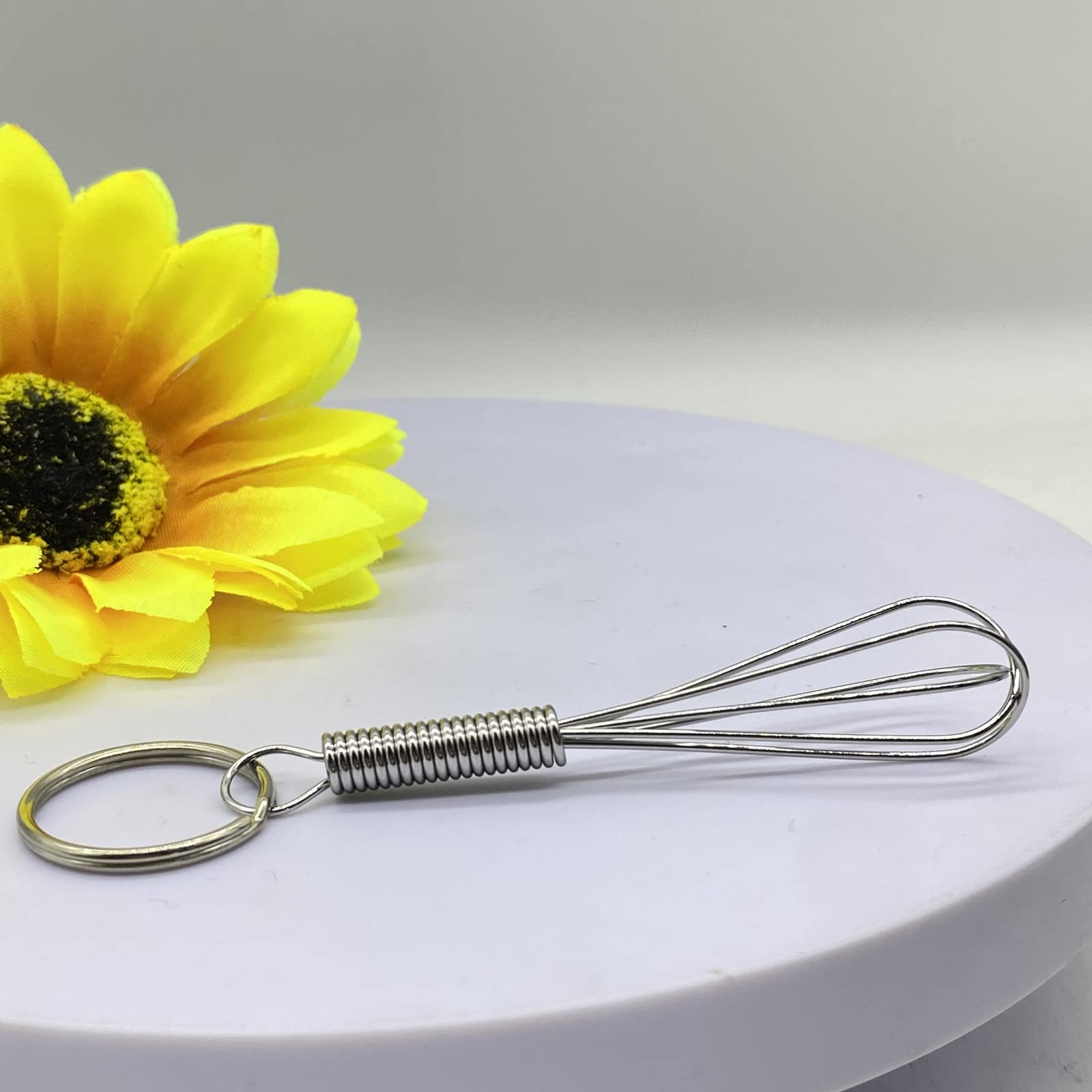 Zittop Mini Whisk Keychain Novelty For Chef Cook Foodie, Silver