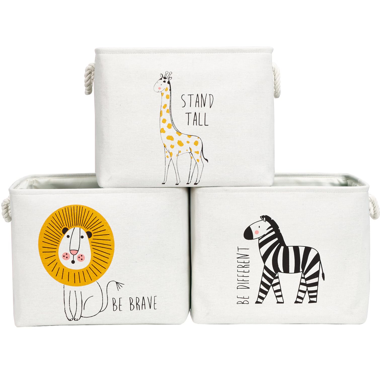 DECOMOMO Toy Storage Baskets for Shelves - 42L Kids Storage Bin for Nursery D  cor, Baby, Laundry, Toys (Animal Safari, XXL - 3 