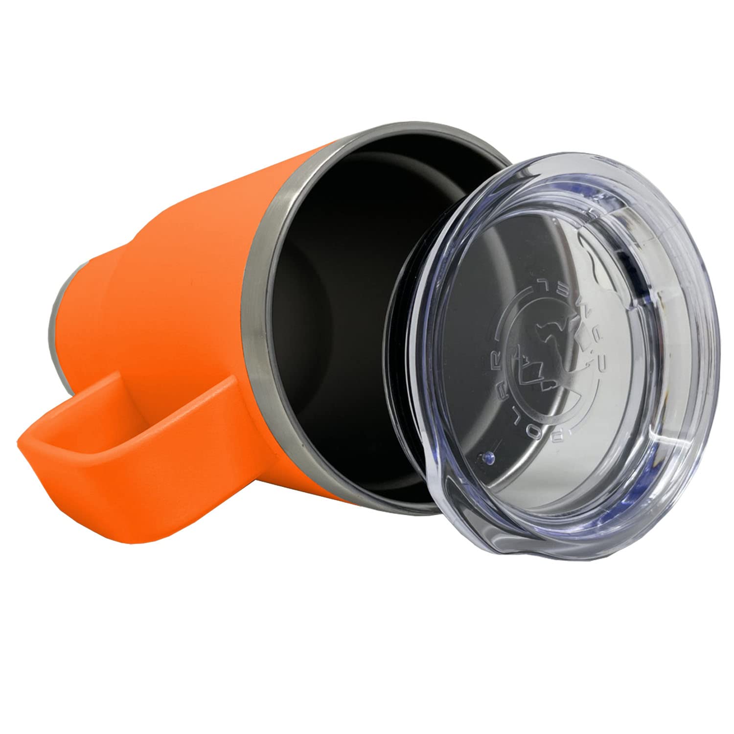 Lasergram 20Oz Vacuum Insulated Travel Mug With Handle, Flag Of Puerto Rico, Personalized Engraving Included (Orange)