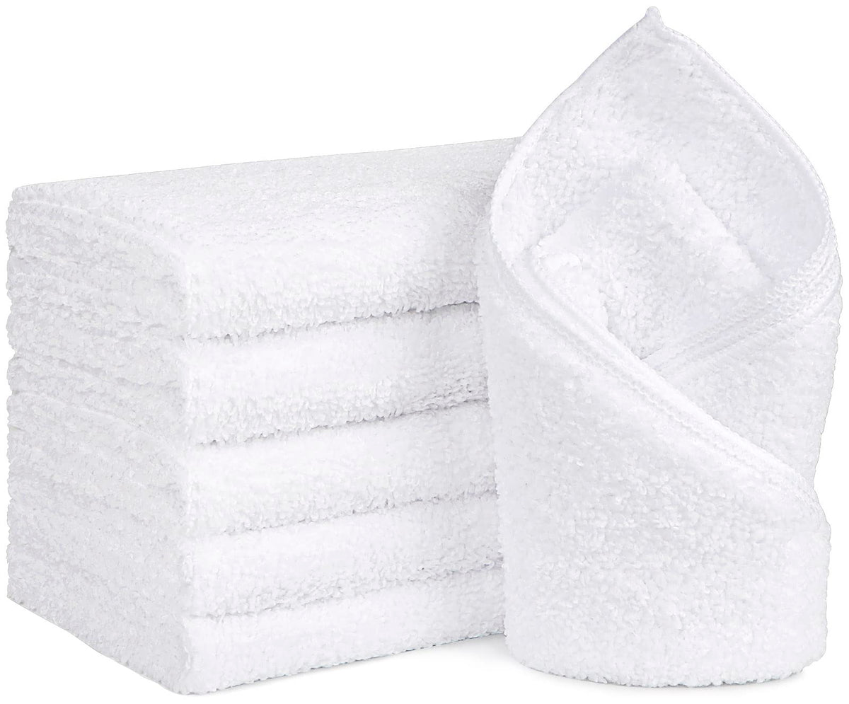 Orighty 6-Pack White Hand Towels - Quick Drying & Absorbent Microfiber Gym Towels 16X28 Inches - Lightweight & Thin White Yoga T