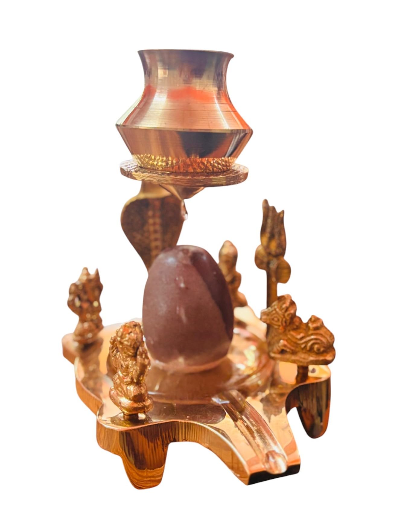 Ani Divine Devotional Brass Shiva Family Parvati, Ganesh, Kartikeya & Nandi Maharaj Ji With Narmadeshwar Shivling Home Puja, Tem