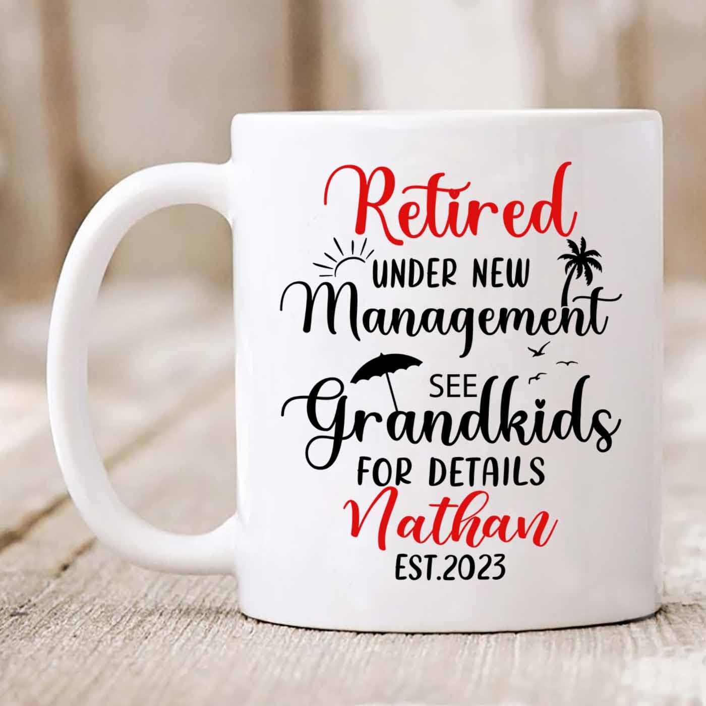 Personalized Name Retired Coffee Mugs Cups Gifts For Retired Employee Retiree, Customized Retired Under New Management See Grand