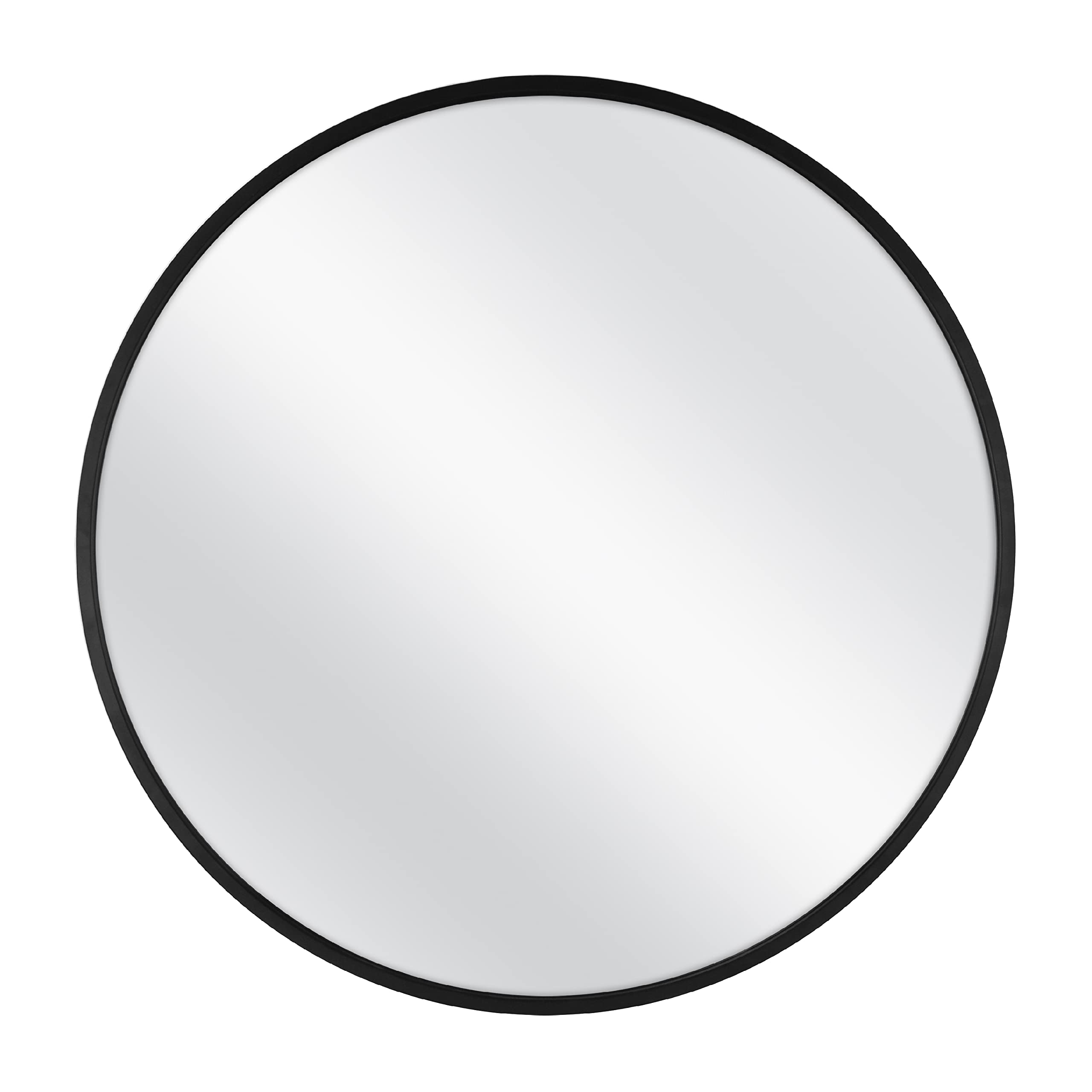 MCS Master & Co. Modern Metal Wall Mirror, 26 Inch Round, Black