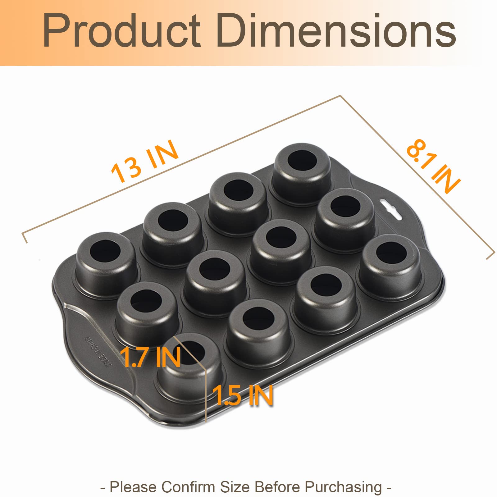 Kazozobi 2 Pack Mini Muffin Cheesecake Pan With Removable Bottom, 12 Cavity Nonstick Cupcake Pan