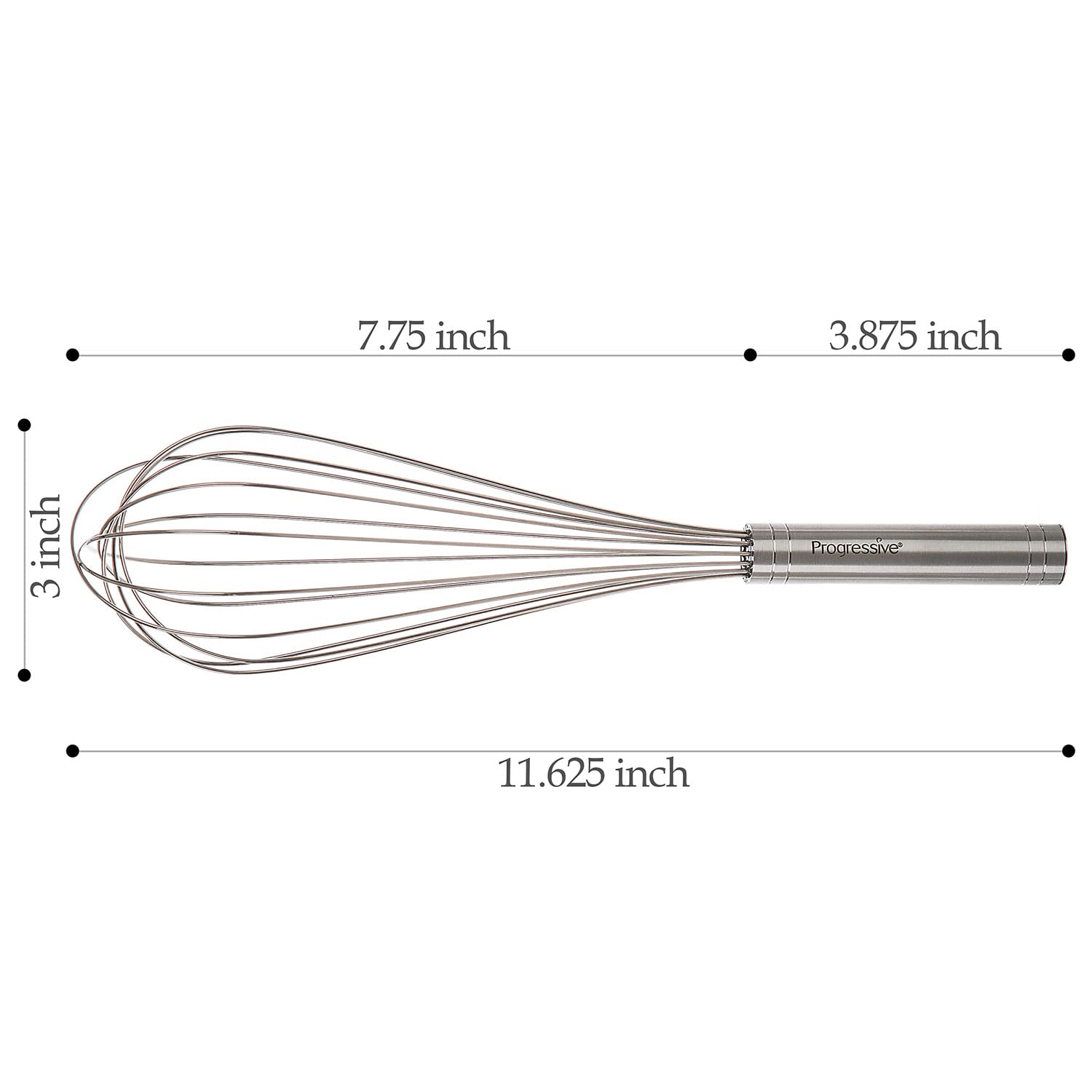 Progressive International Prepworks By Progressive 12 Balloon Whisk, Handheld Steel Wire Whisk Perfect For Blending, Whisking,