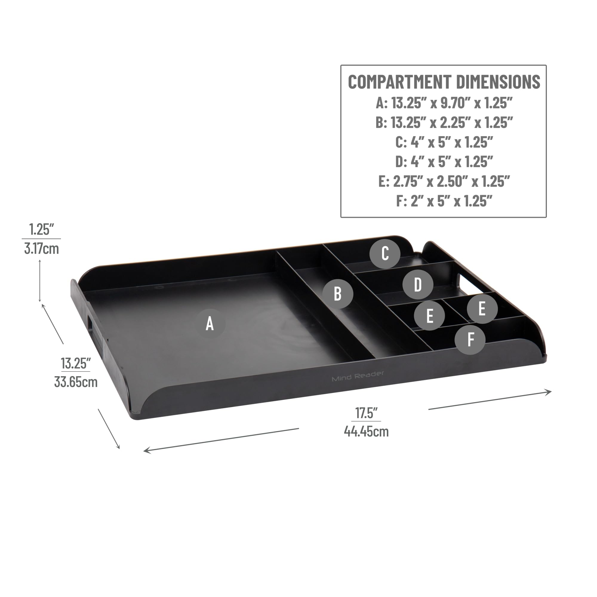 Mind Reader Coffee Station Serving Tray, 7 Pod Capacity, Countertop Organizer, Storage, 17.5'' L X 13.25'' W X 1.25'' H, Black