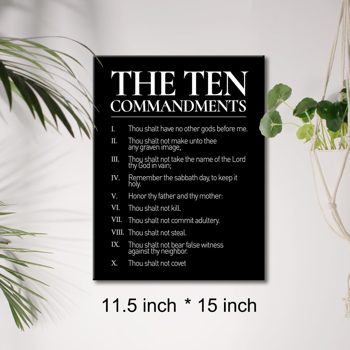 Christian Canvas Wall Art 10 Commandments Canvas Print Positive Scripture Canvas Painting Home Bedroom Wall Decor Framed Gift 12