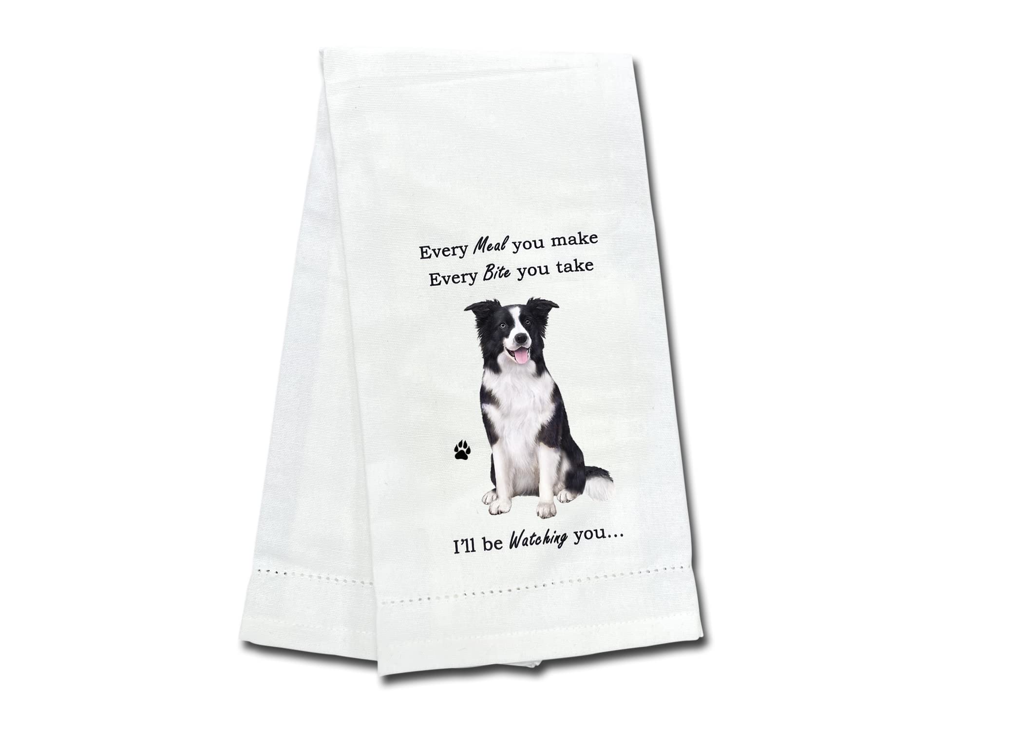 Border Collie Kitchen Towel - Soft Highly Absorbent - Border Collie Gifts - Dish Towels For Washing Dishes - Tea Towels - Reusab
