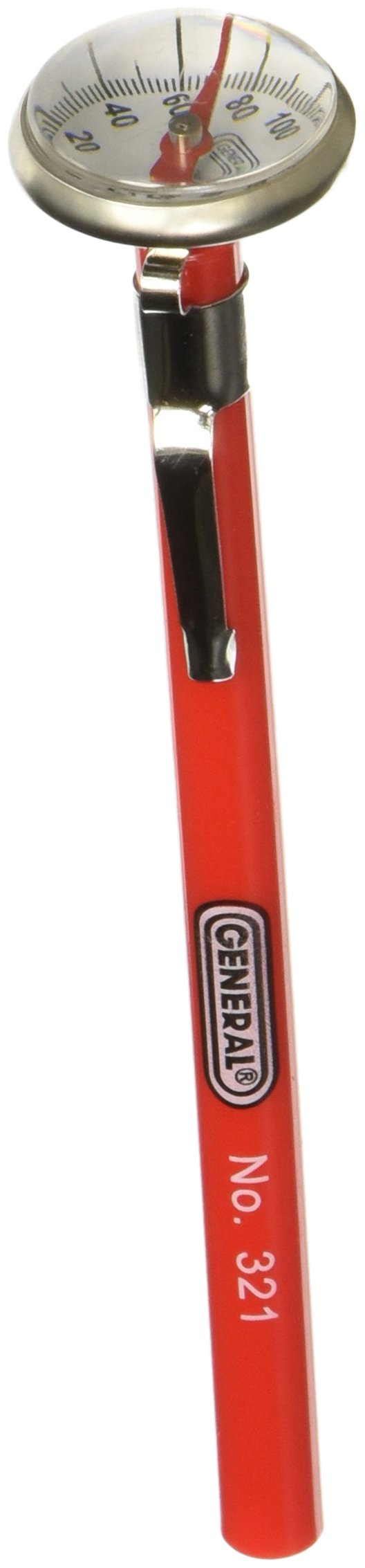 General Tools Instant Read Pocket Stem Thermometer #321, 5 Inch Probe, 0 to 220 degrees Fahrenheit (-18 to 104 degrees Celsius) 