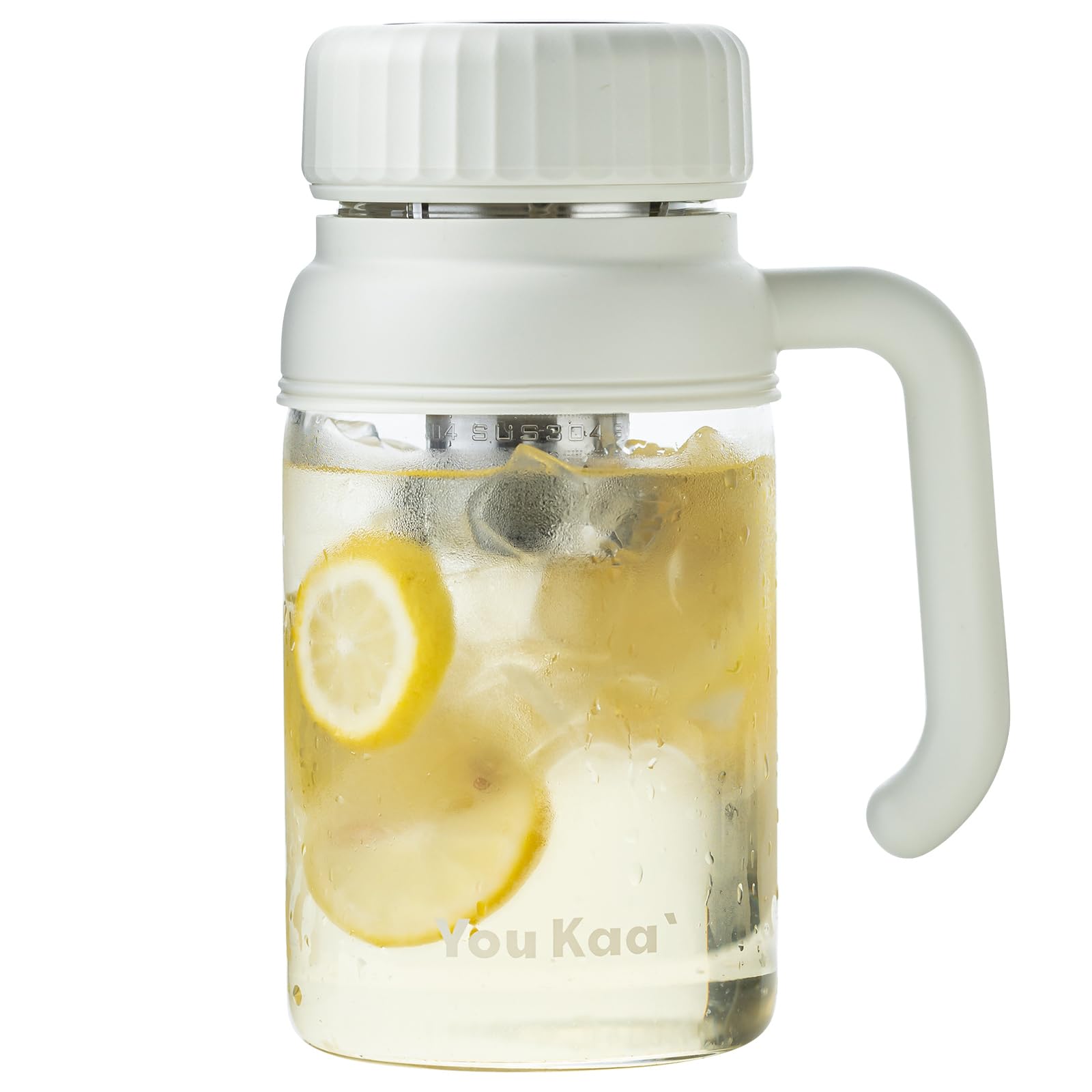 32oz Tea Infuser Bottle  Large Glass Water Bottle with Removable Infuser for Loose Leaf Tea & Fruit, Leakproof, Leadfree, Wide