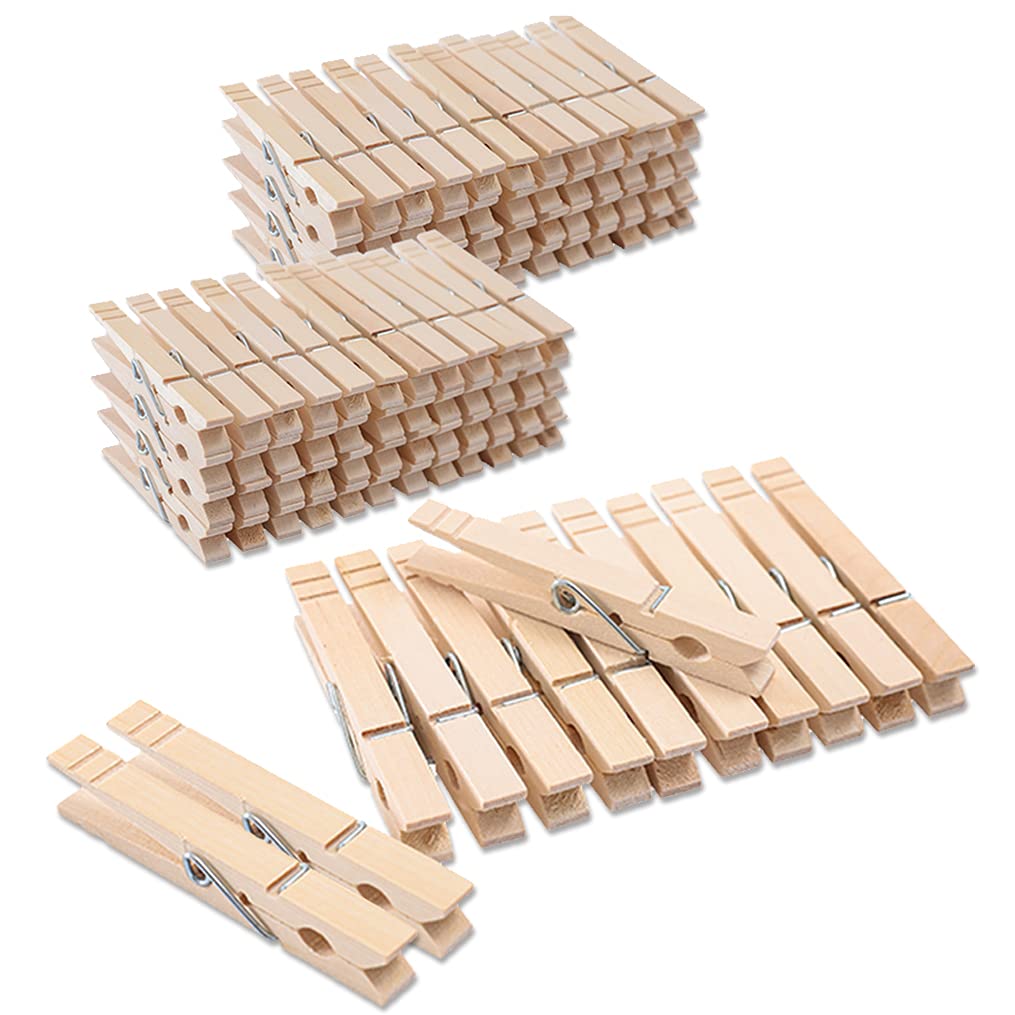 Clothes Pins Wood For Hanging Clothes,3.5 Inch?100Pcs? Heavy Duty Wooden Clothespins,Clothes Pins For Craft,Wooden Clips For Pic
