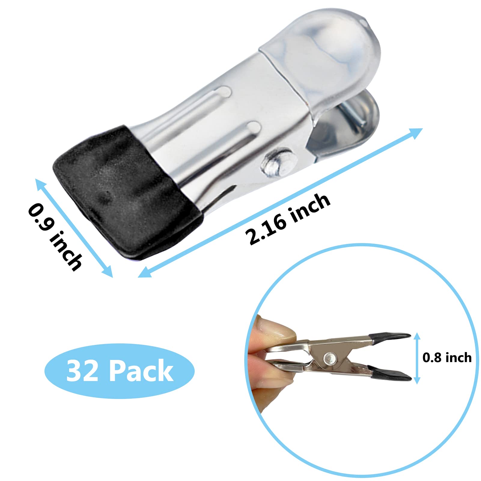 Clothes Pins for Hanging Clothes  32 Pack Stainless Steel Black Clothespins for Laundry  Heavy Duty Clothing Pins for Clothes Line  Multipurpose Metal Clips for Clothes  Socks  Towel  Snack  Photo
