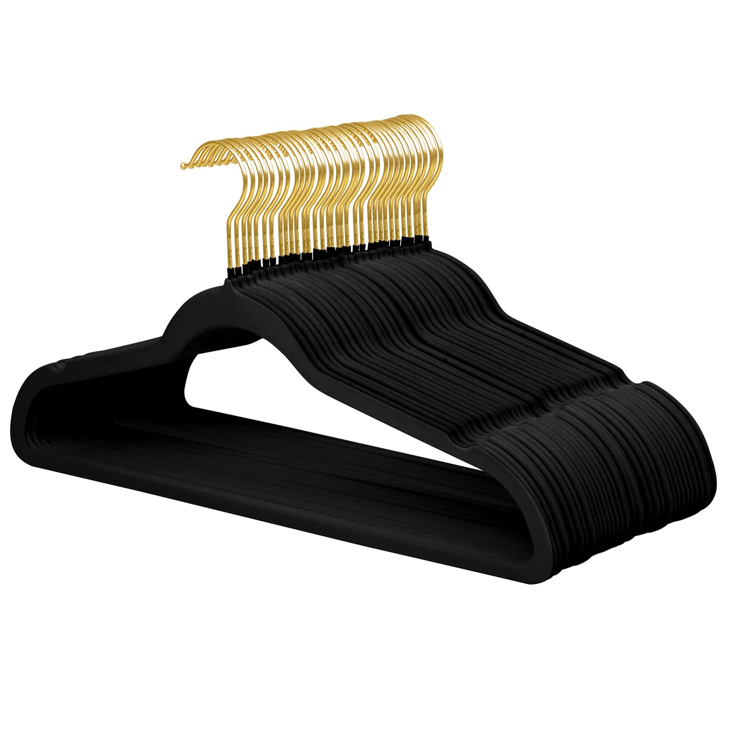 Mangotree Velvet Suit Hangers With 360 Swivel Gold Hook, Non-Slip Coat Hangers, Ultra-Slim Space Saving Hangers, Sturdy & Durabl