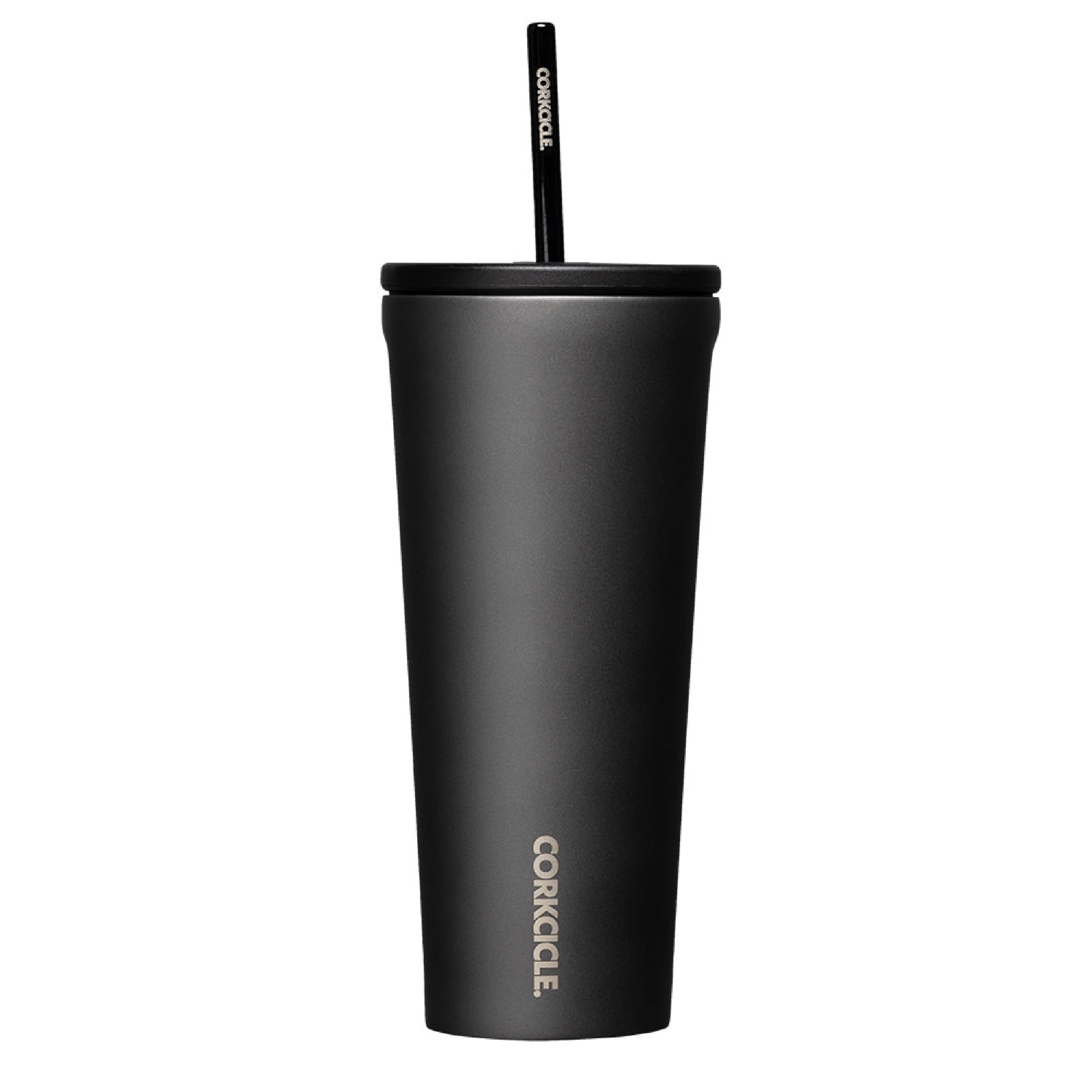 Corkcicle Cold Cup Insulated Tumbler with Lid and Straw, Ceramic Slate, 24 oz - Reusable Water Bottle Keeps Beverages Cold for 1
