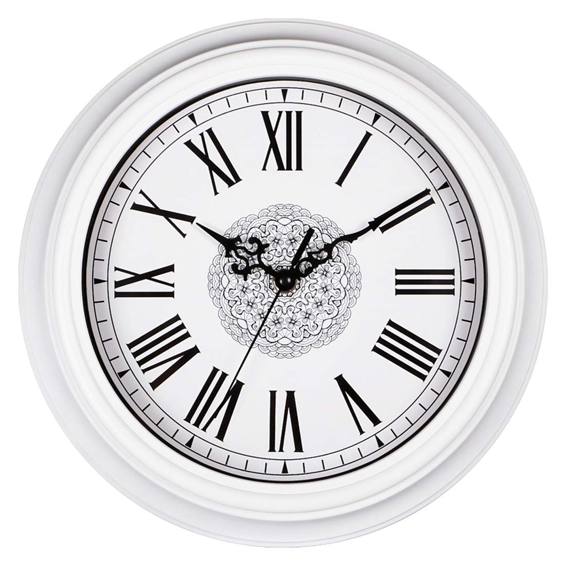 Topkey 12 Inch Wall Clock Silent Non-Ticking Vintage Roman Numerals Wall Clocks for Living Room Kitchen Bedroom Home Office (Bat