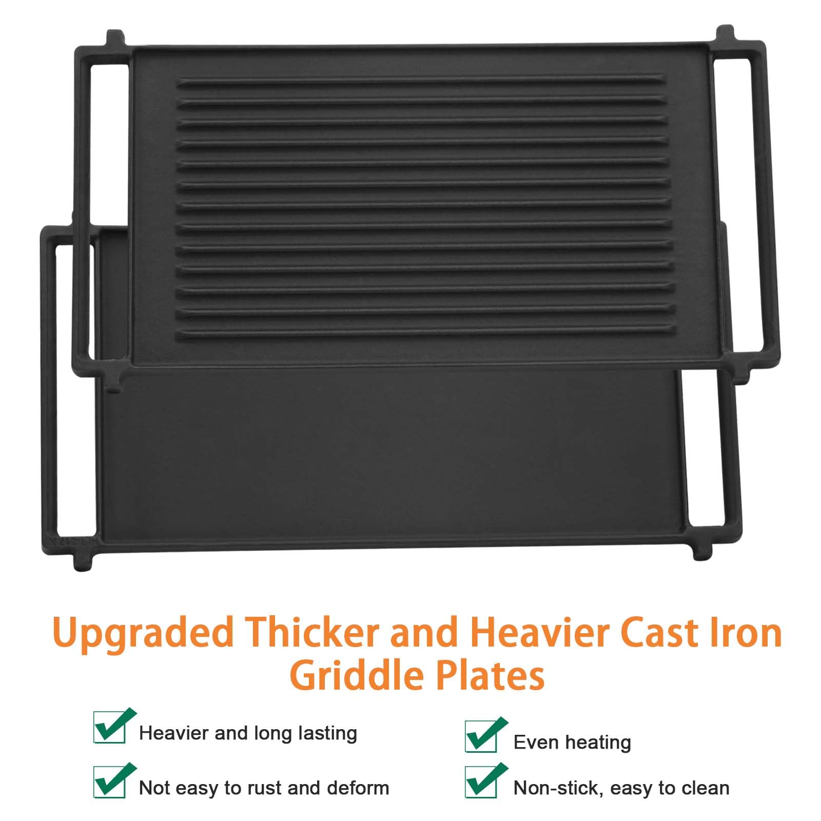 Wb31X24998 Gas Stove Griddle Plate,Griddle Replacement Parts, Heavy Duty Cast Iron Reversible Griddle/Grill Combo For Ge Stove G