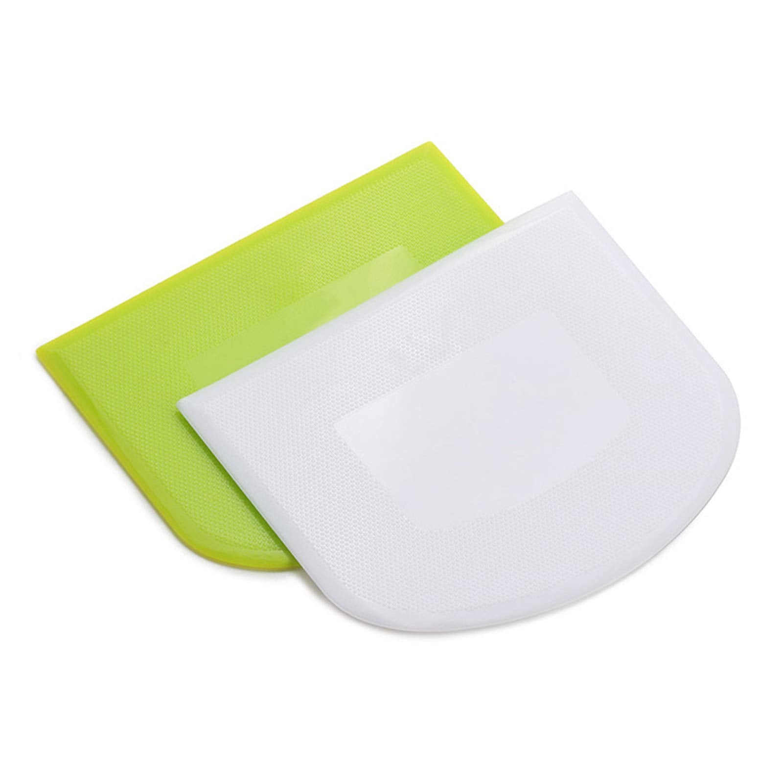 Wafjamf 2 Pcs Plastic Dough Scraper Bowl Scraper, Food-Grade Bench Scraper, Flexible Dough Cutter, Multipurpose Food Scrappers F