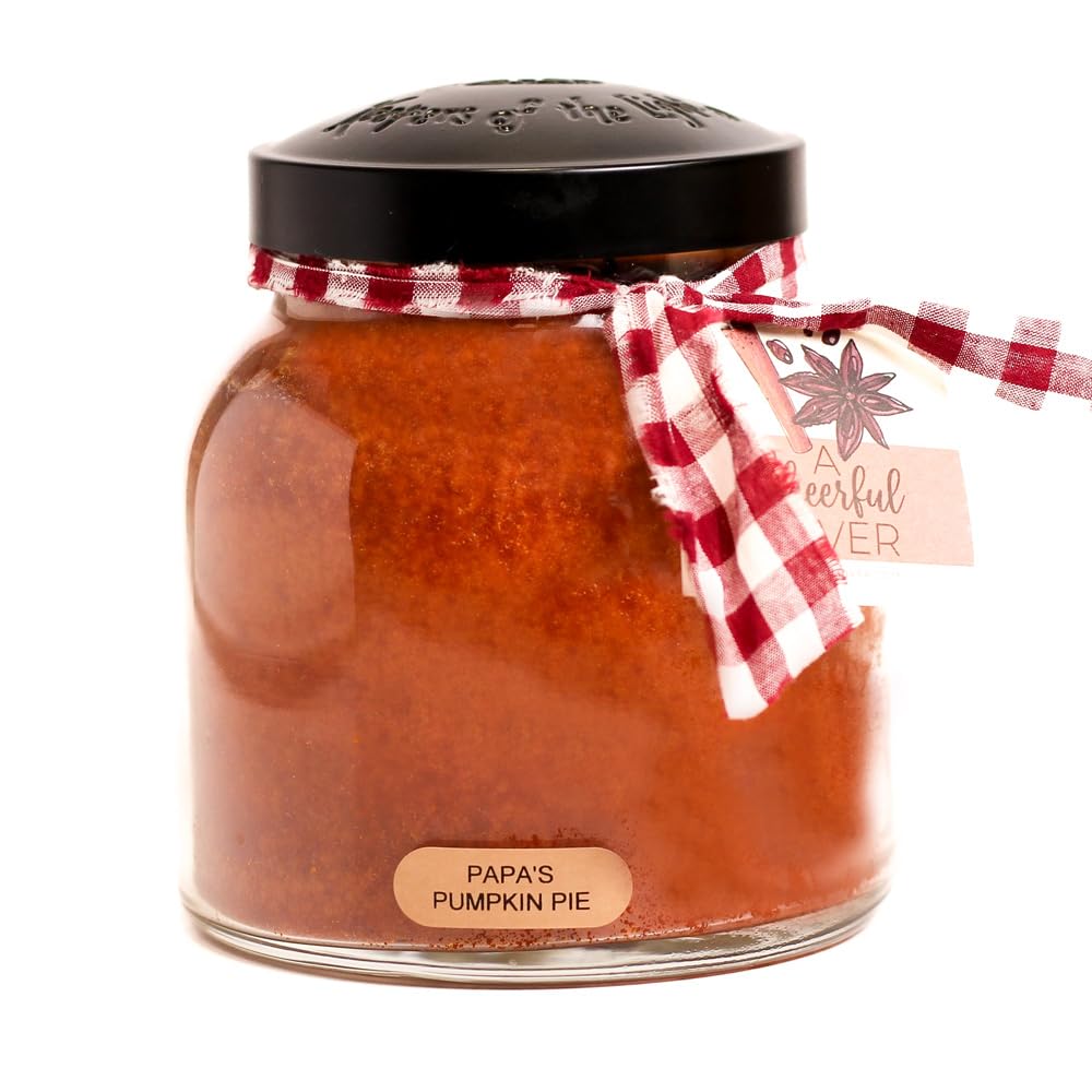 A Cheerful Giver - Papas Pumpkin Pie - 34oz Papa Scented Candle Jar with Lid - Keepers of the Light - 155 Hours of Burn Time, G